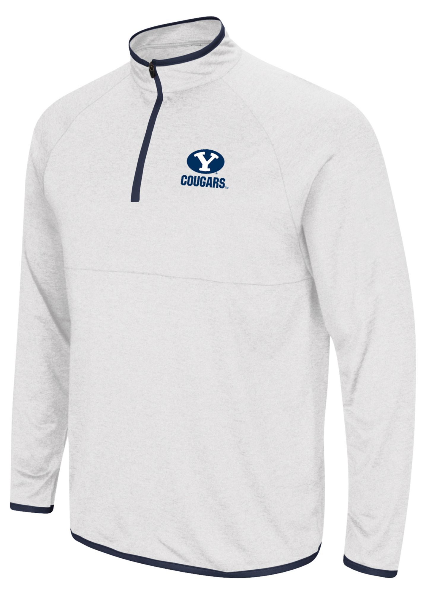 Colosseum Men's BYU Cougars White 1/4 Zip Pullover