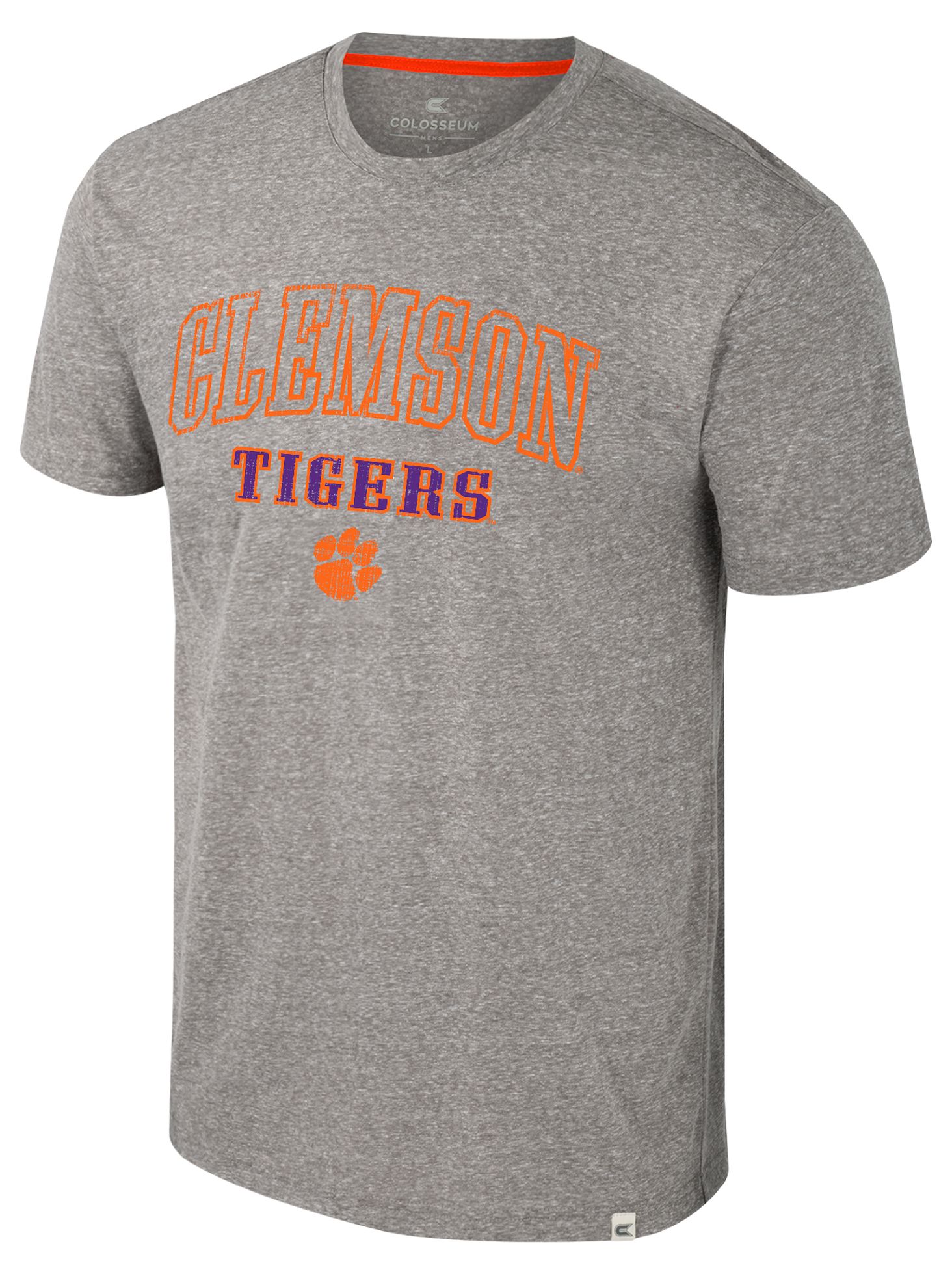 Colosseum Men's  Clemson Tigers Heather Grey Electromagnetic T-Shirt