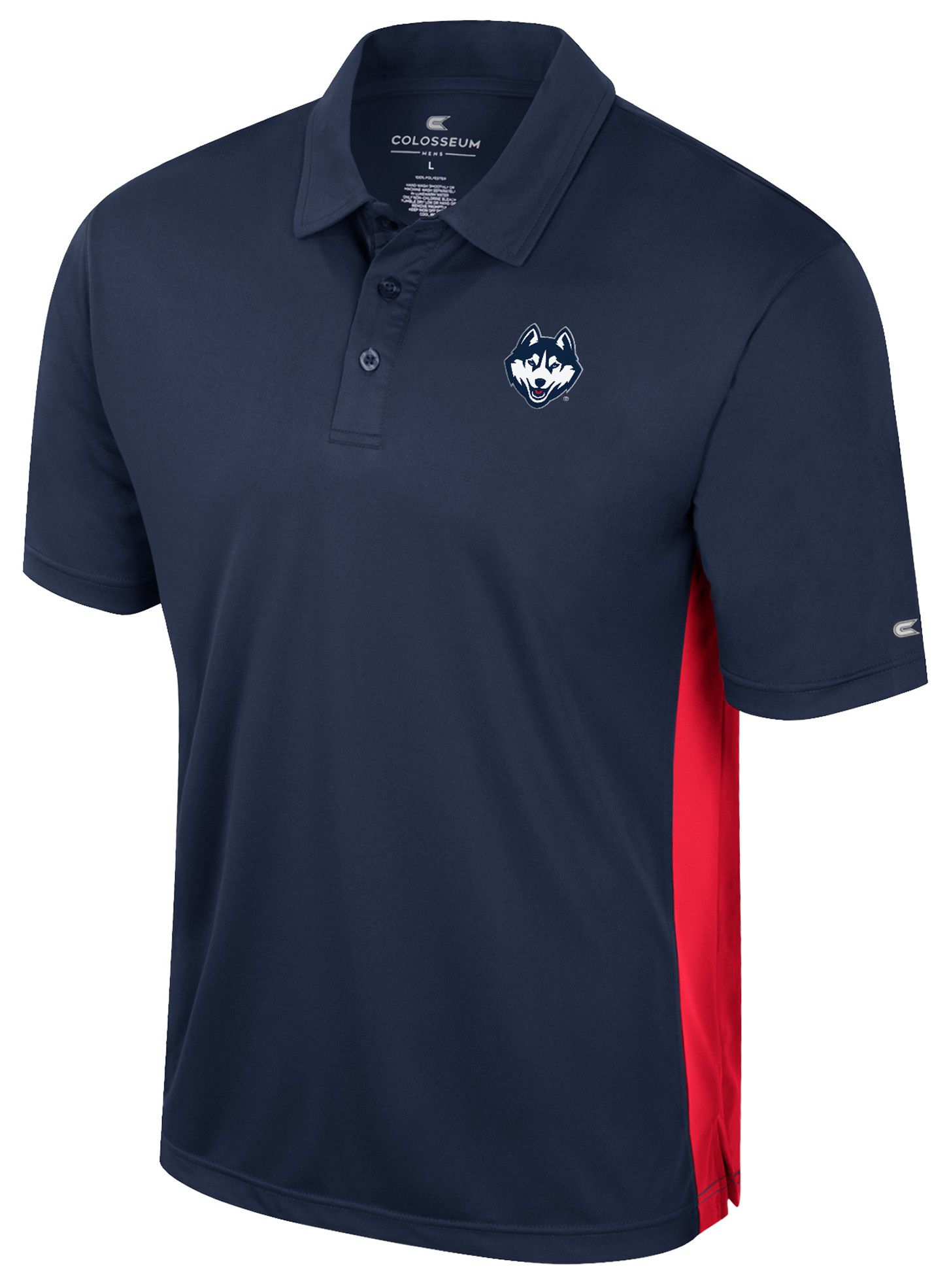 Colosseum Men's Connecticut Huskies Red Polo