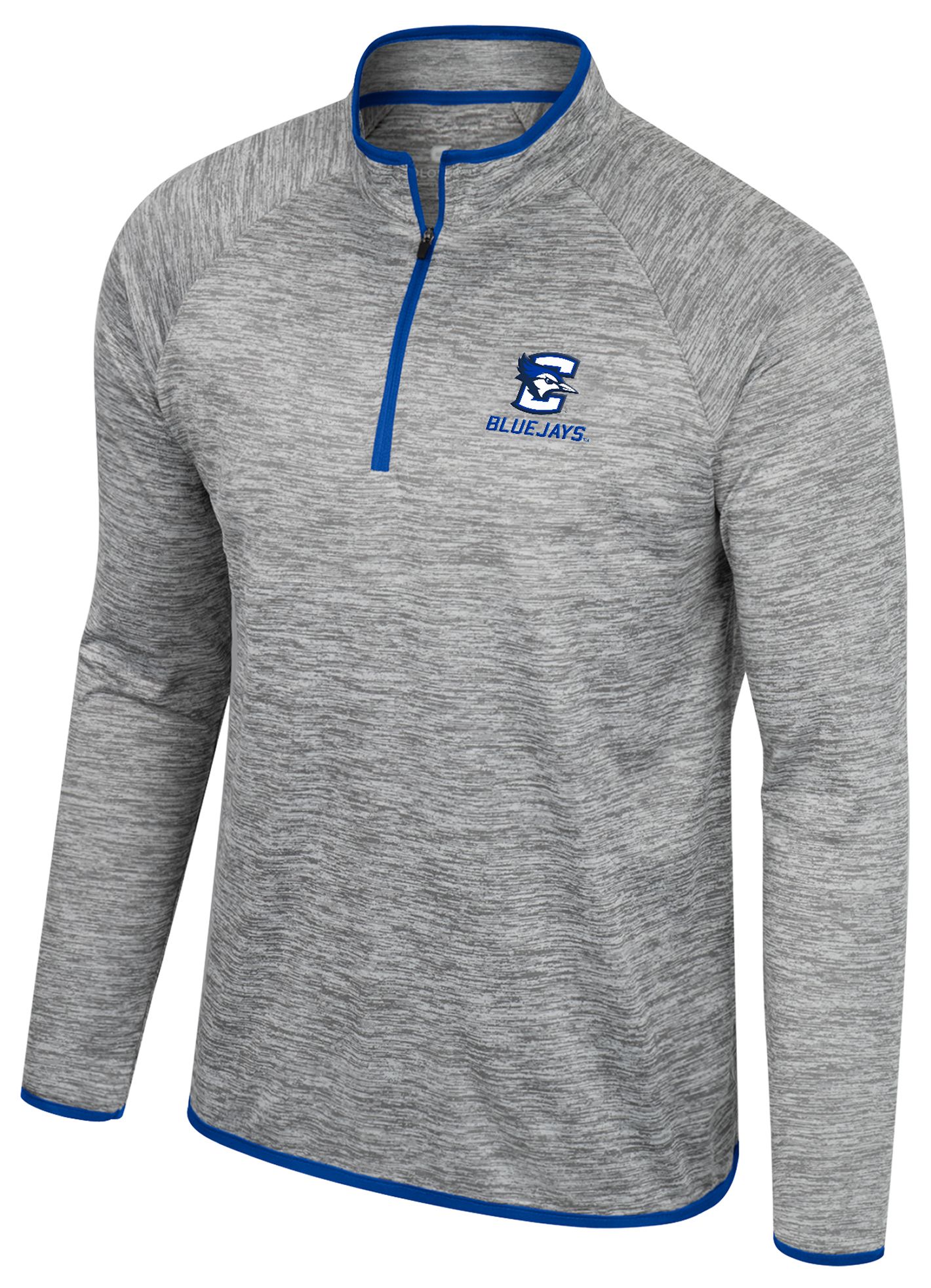 Colosseum Men's Creighton Bluejays Heather Grey 1/4 Zip Pullover