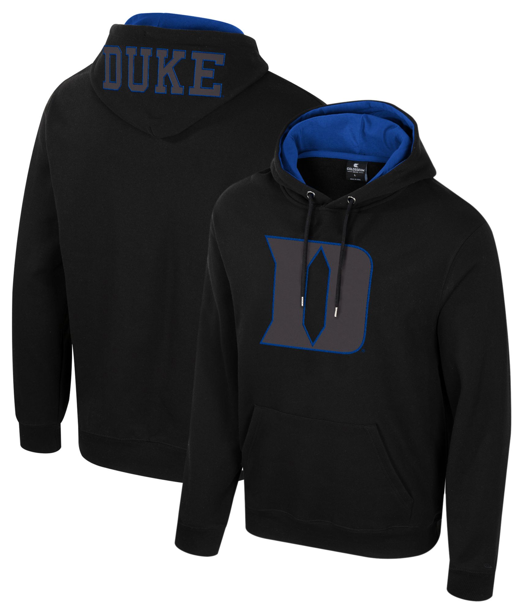 Colosseum Men's Duke Blue Devils Black Bioelectric Fleece Hoodie