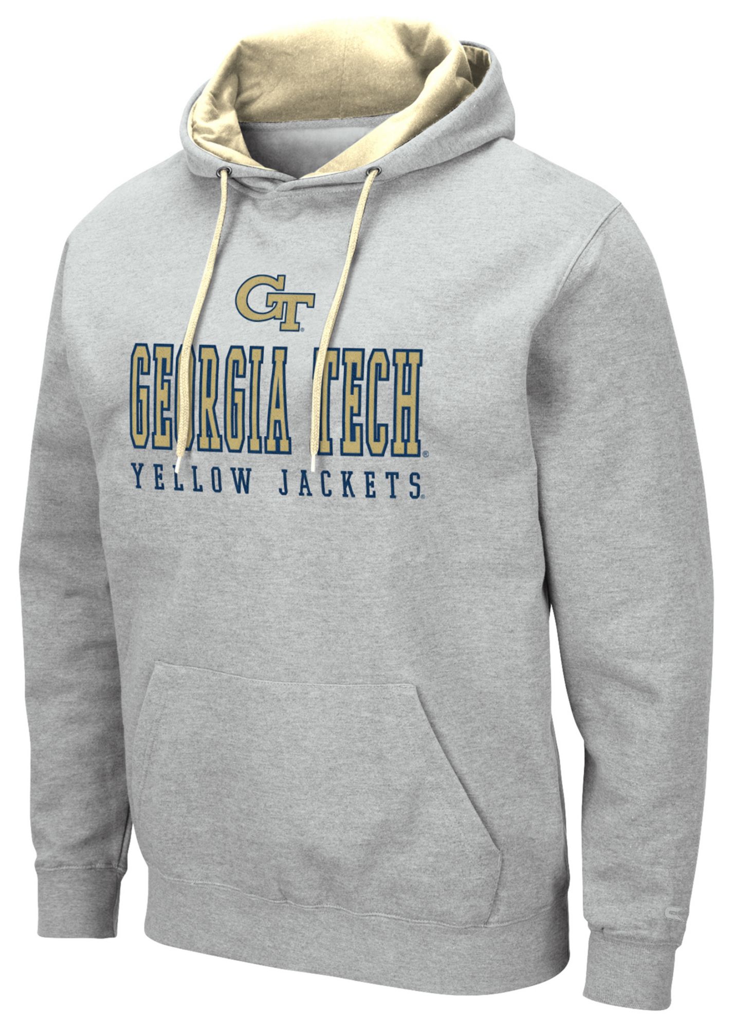 Colosseum Men's Georgia Tech Yellow Jackets Heather Grey Pullover Hoodie