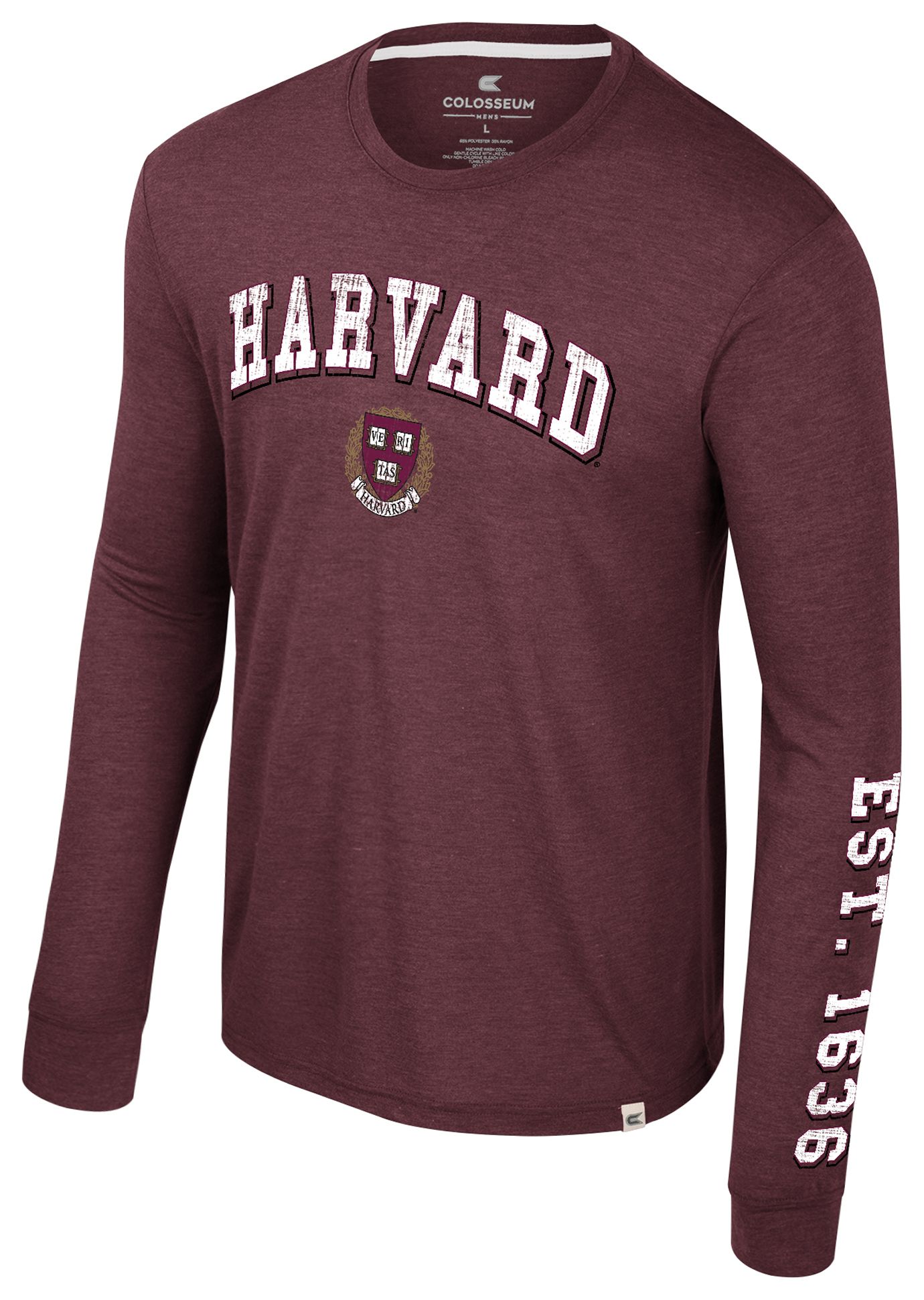 Colosseum Men's Harvard Crimson Cardinal Virtual Reality Long Sleeve T-Shirt