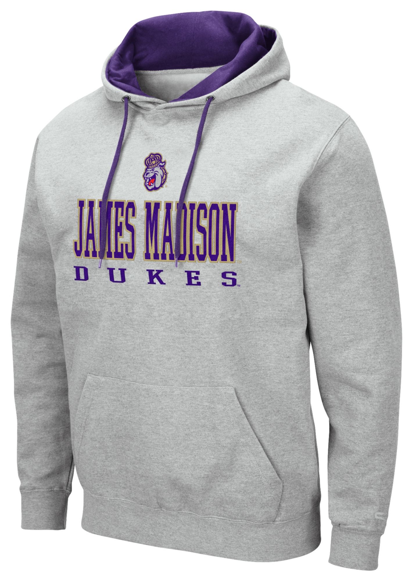 Colosseum Men's James Madison Dukes Heather Grey Pullover Hoodie