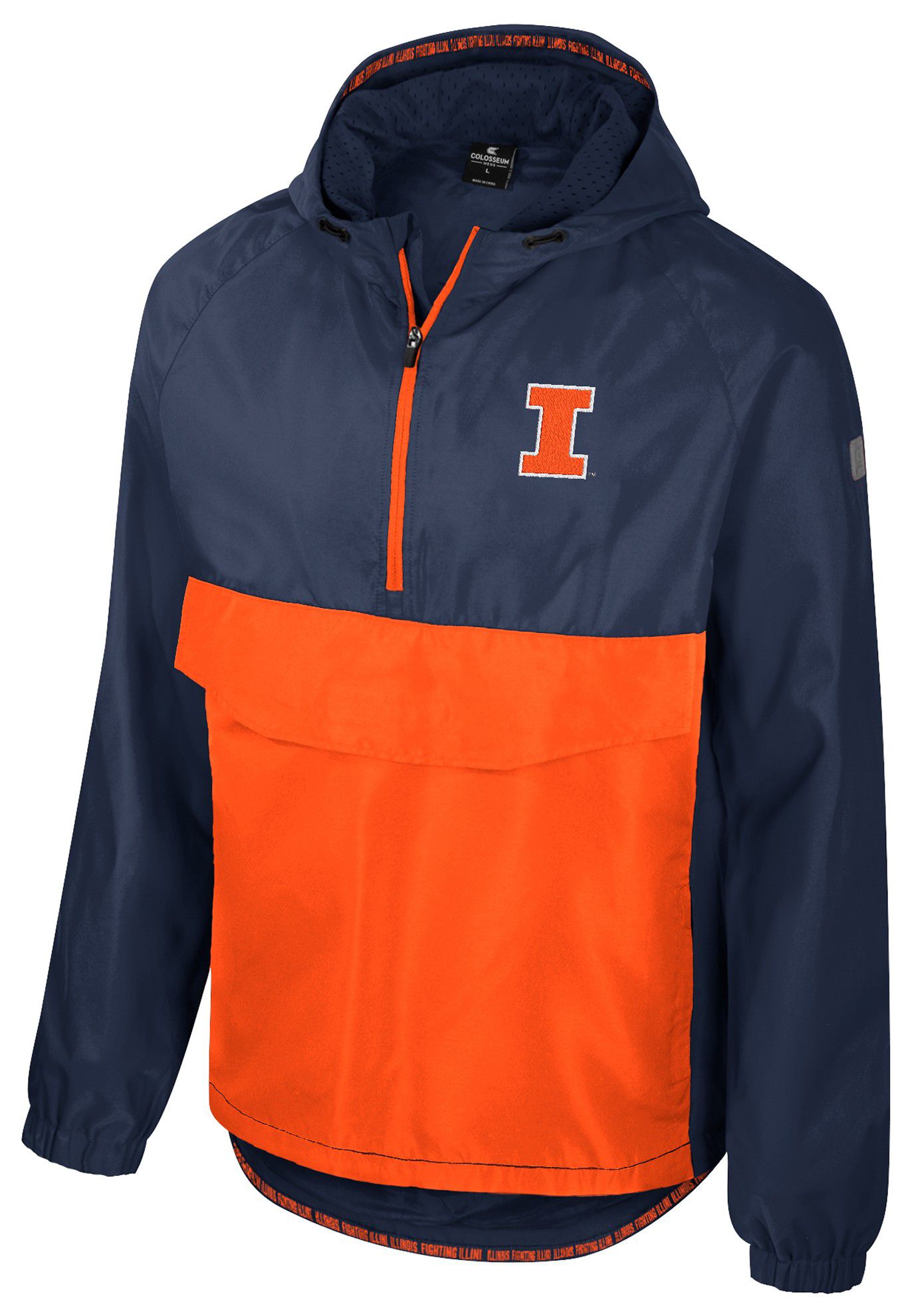 Colosseum Men's Illinois Fighting Illini Navy Reload Anorak Half-Zip Jacket