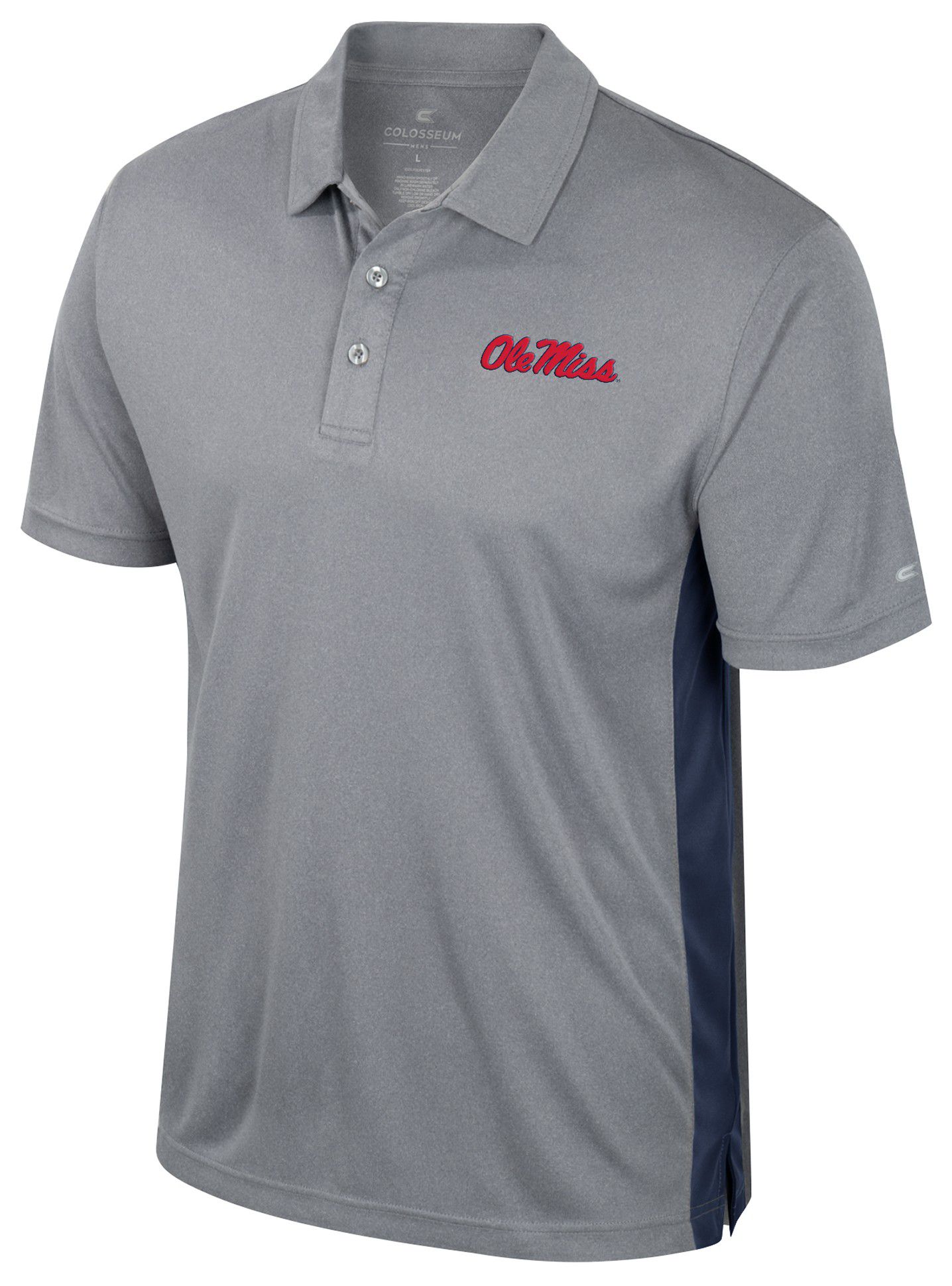 Colosseum Men's Ole Miss Rebels Heather Grey Polo