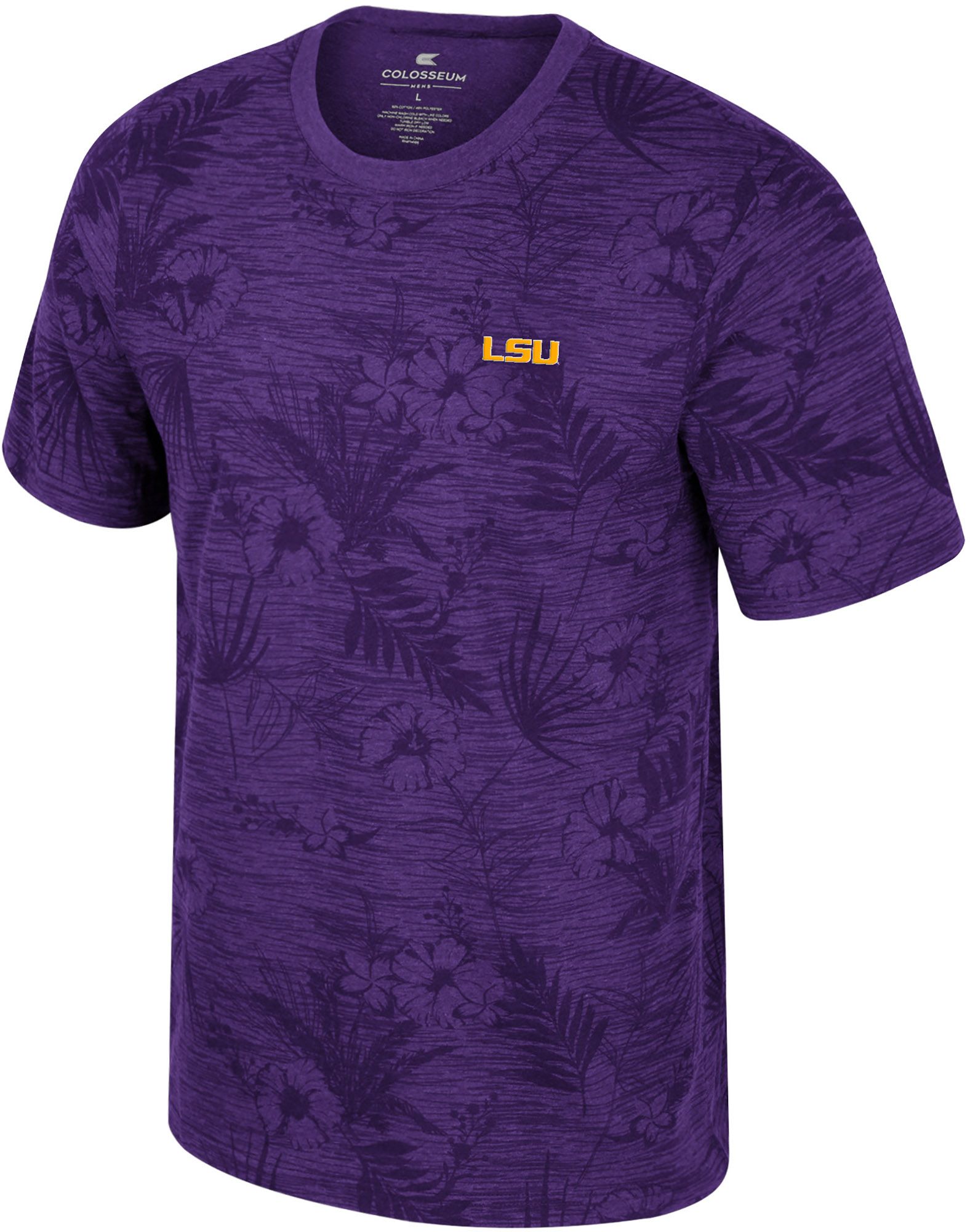 Colosseum Men's LSU Tigers Purple Groves Printed T-Shirt