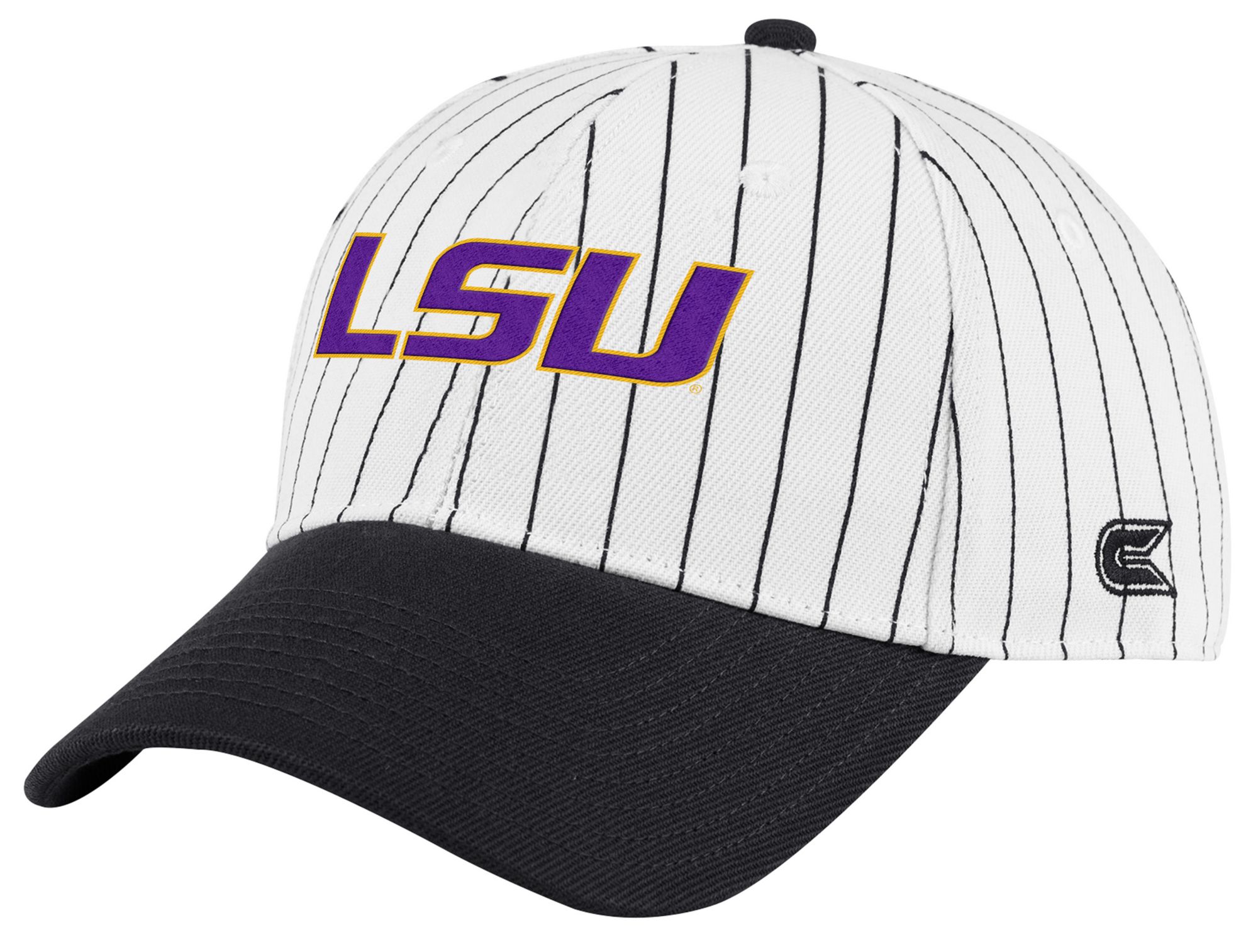 Colosseum Men's LSU Tigers Purple Pin Stripe Adjustable Baseball Hat