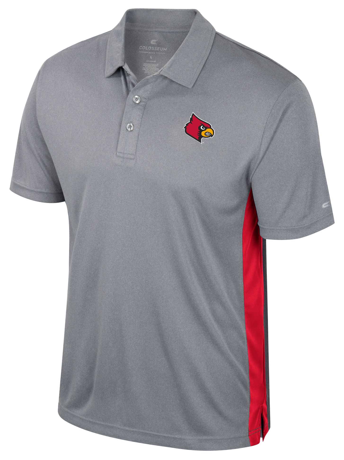 Colosseum Men's Louisville Cardinals Heather Grey Polo