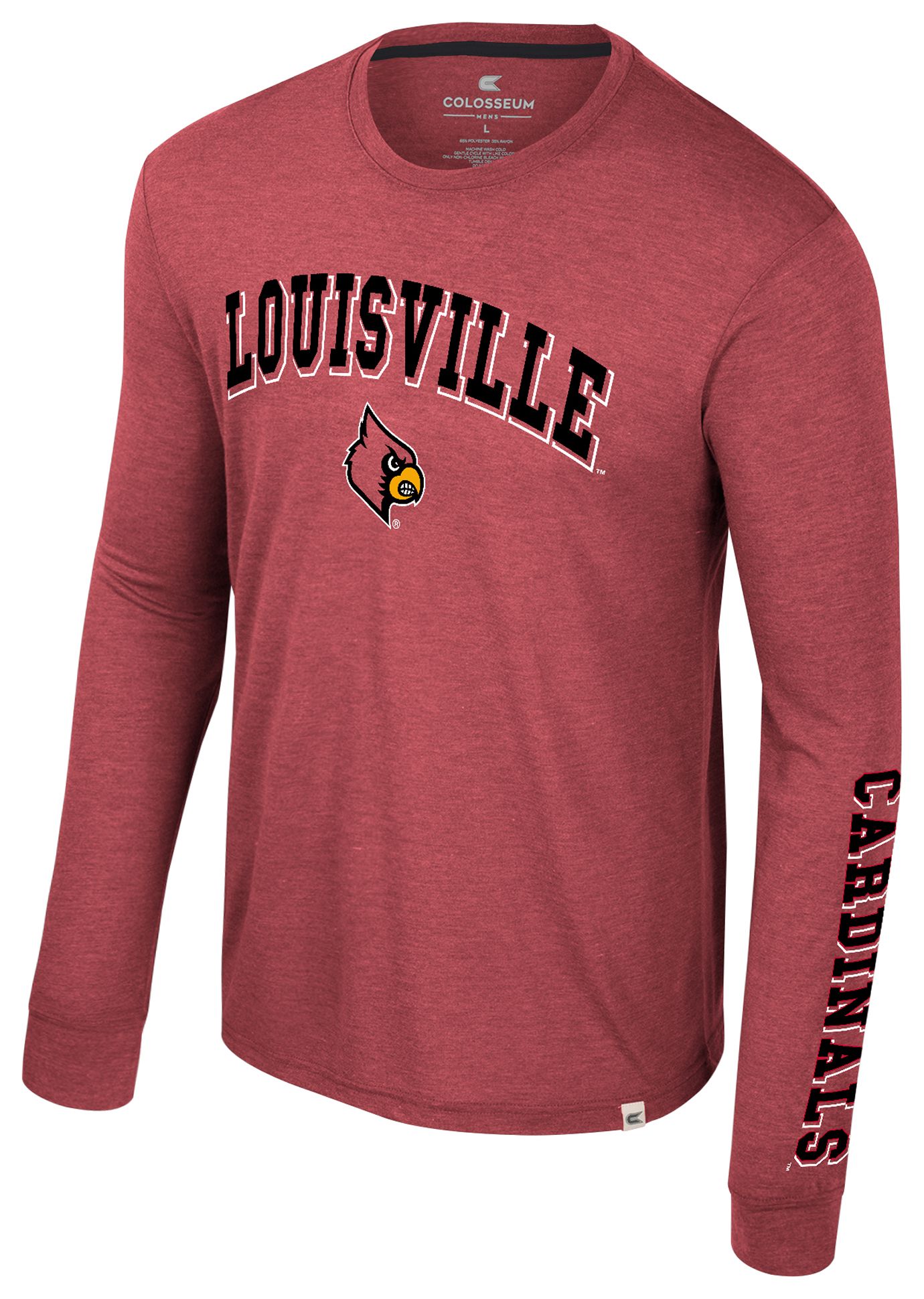 Colosseum Men's Louisville Cardinals Red Virtual Reality Long Sleeve T-Shirt