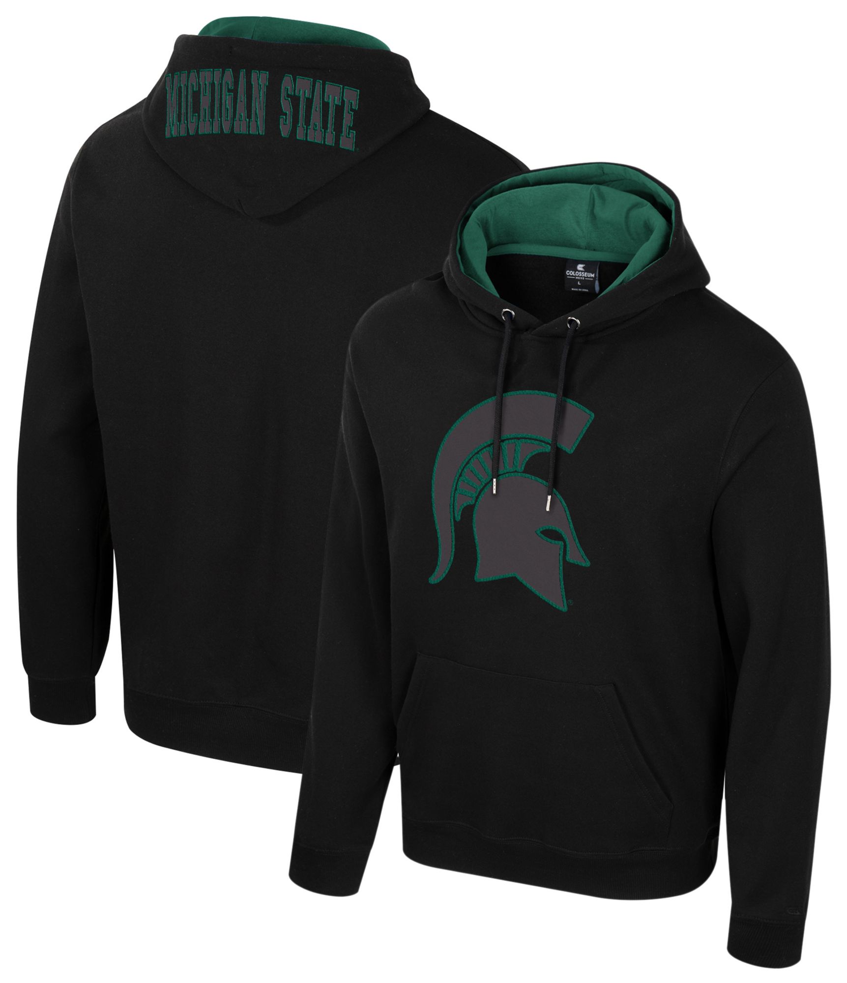 Colosseum Men's Michigan State Spartans Black Bioelectric Fleece Hoodie