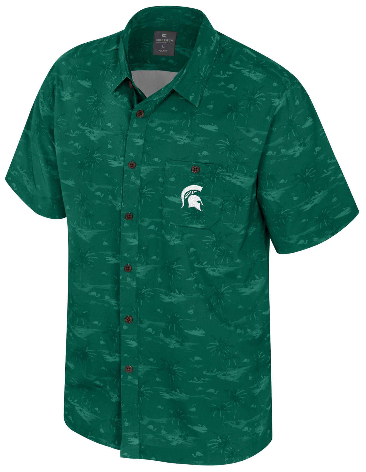 Colosseum Men's Michigan State Spartans Green Atmosphere Camp T-Shirt