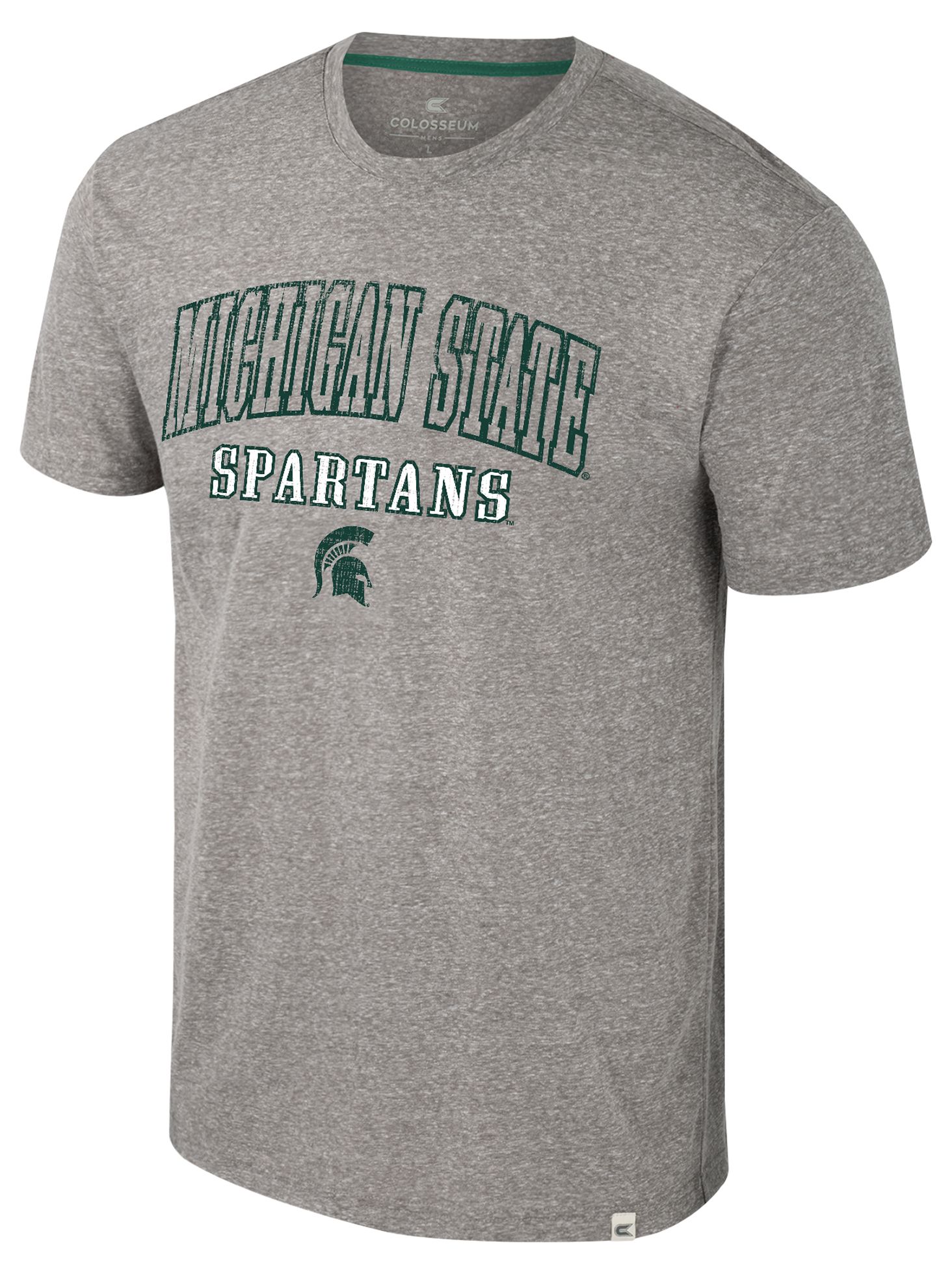 Colosseum Men's  Michigan State Spartans Heather Grey Electromagnetic T-Shirt