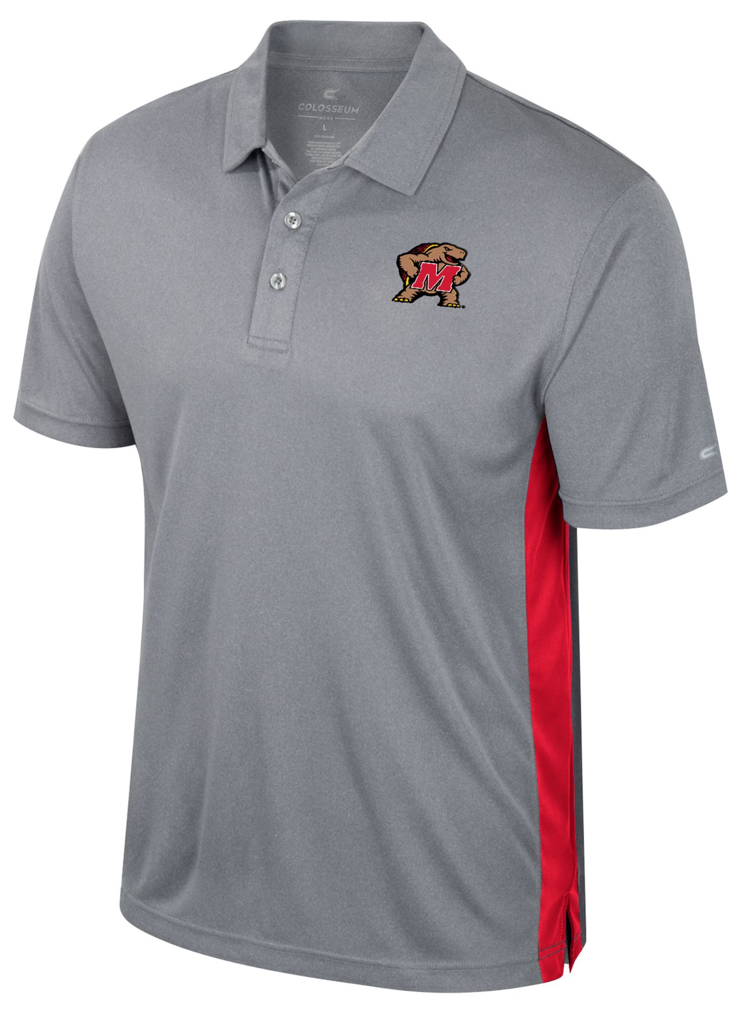 Colosseum Men's Maryland Terrapins Heather Grey Set In Polo