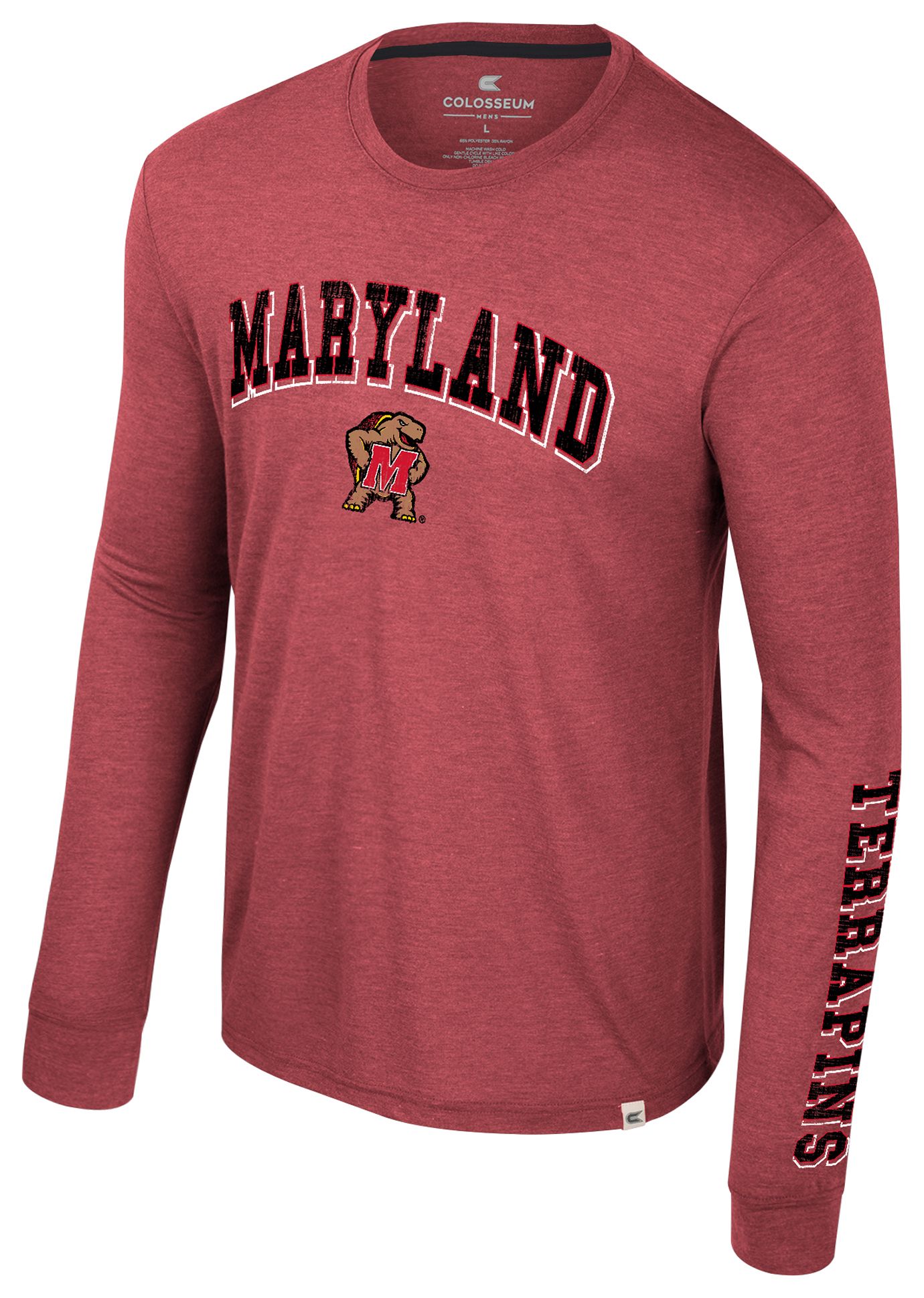 Colosseum Men's Maryland Terrapins Red Virtual Reality Long Sleeve T-Shirt