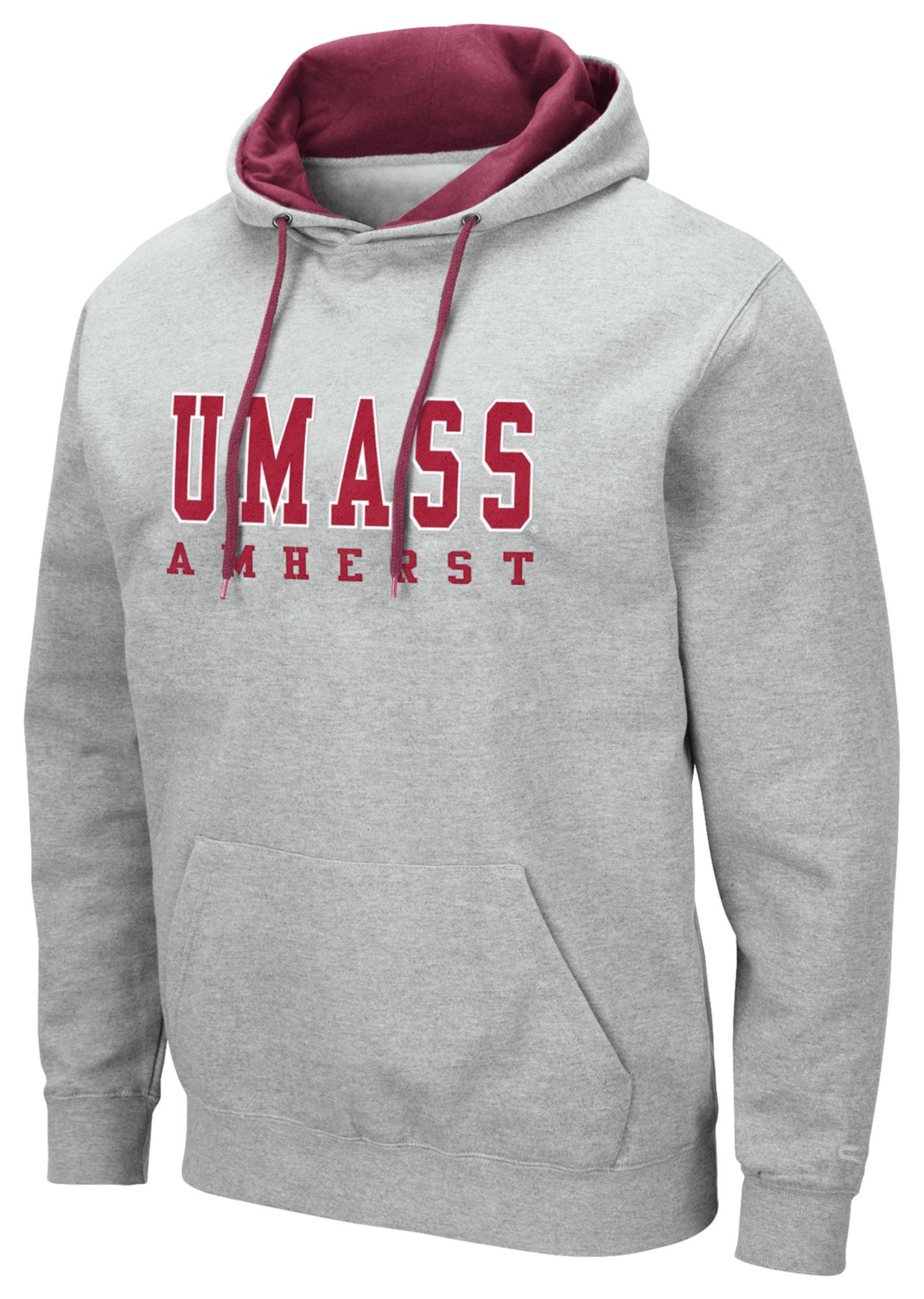 Colosseum Men's UMass Minutemen Heather Grey Pullover Hoodie