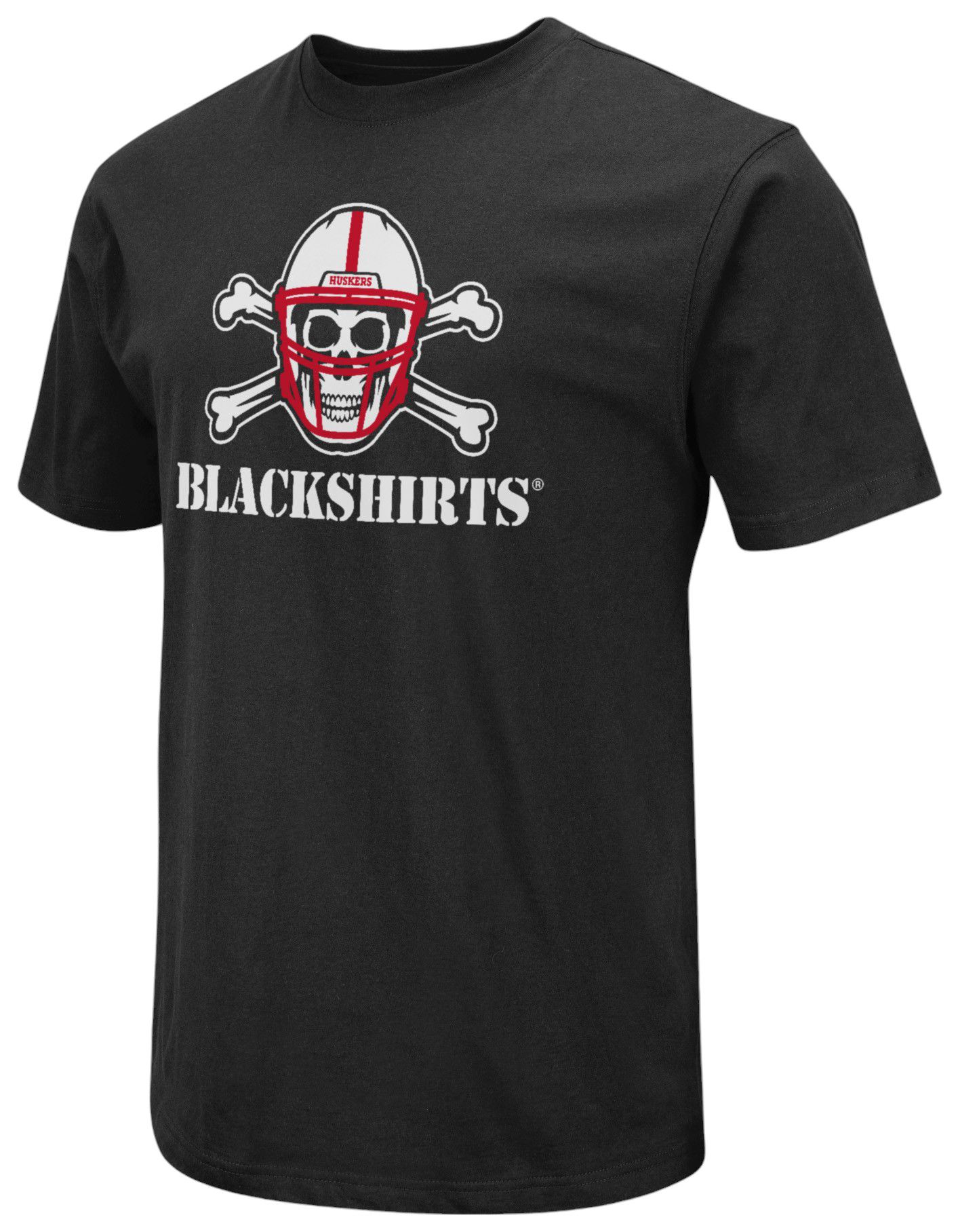 Colosseum Men's Nebraska Cornhuskers Black Skull T-Shirt