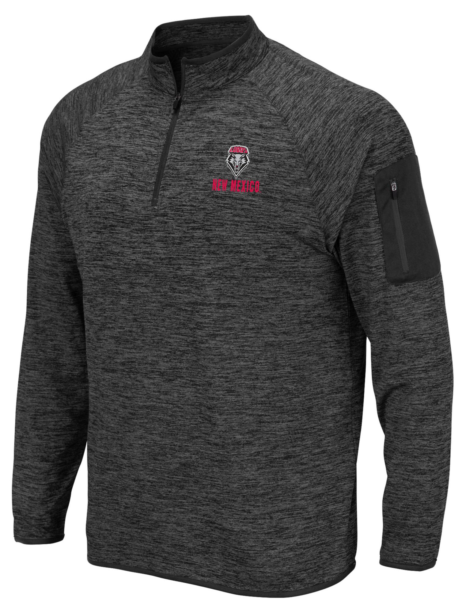 Colosseum Men's New Mexico Lobos Heather Charcoal Indus River Quarter-Zip Pullover