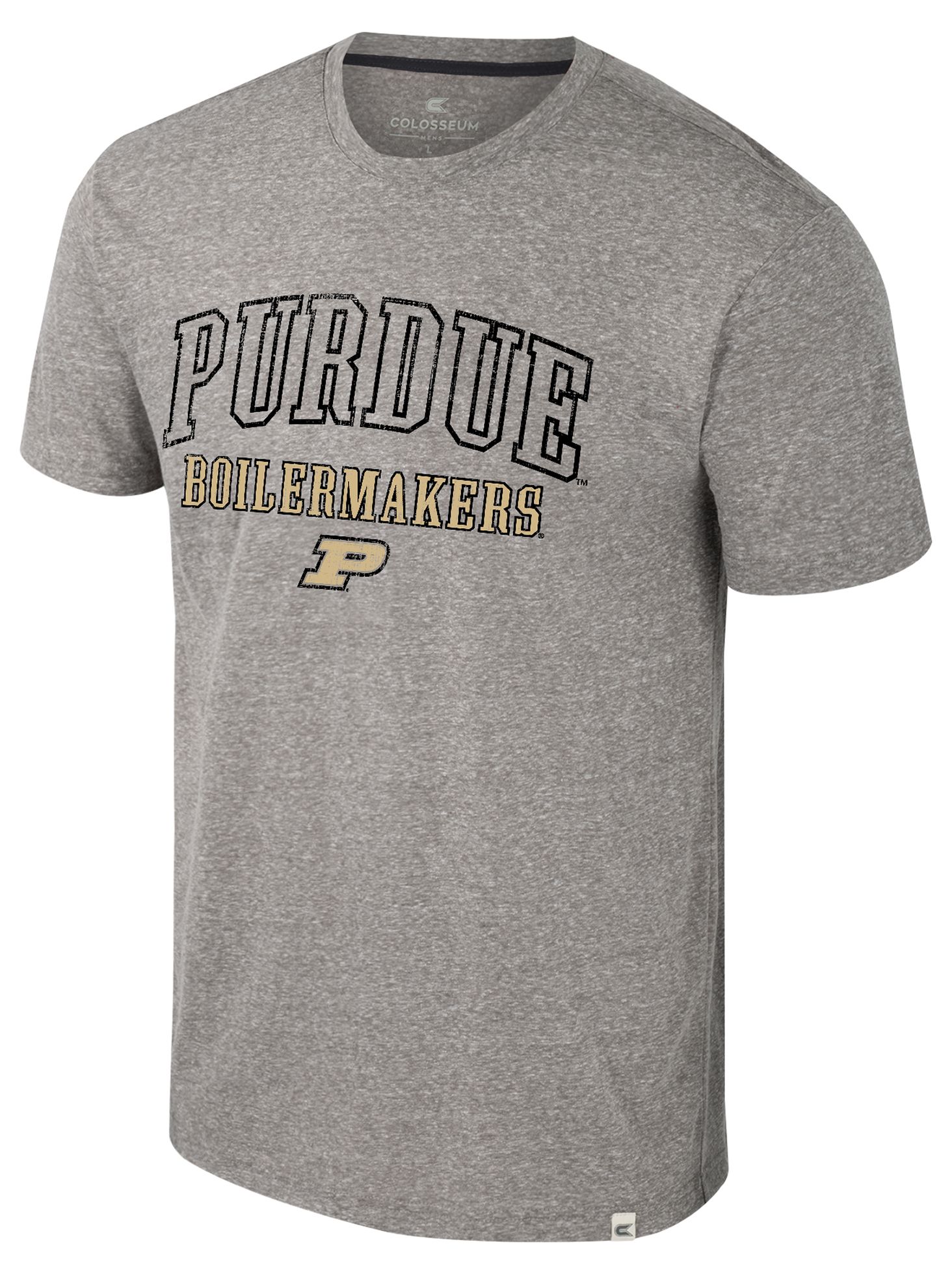 Colosseum Men's  Purdue Boilermakers Heather Grey Electromagnetic T-Shirt