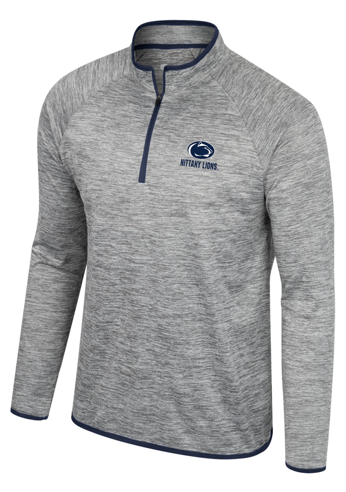Colosseum Men's Penn State Nittany Lions Heather Grey 1/4 Zip Pullover
