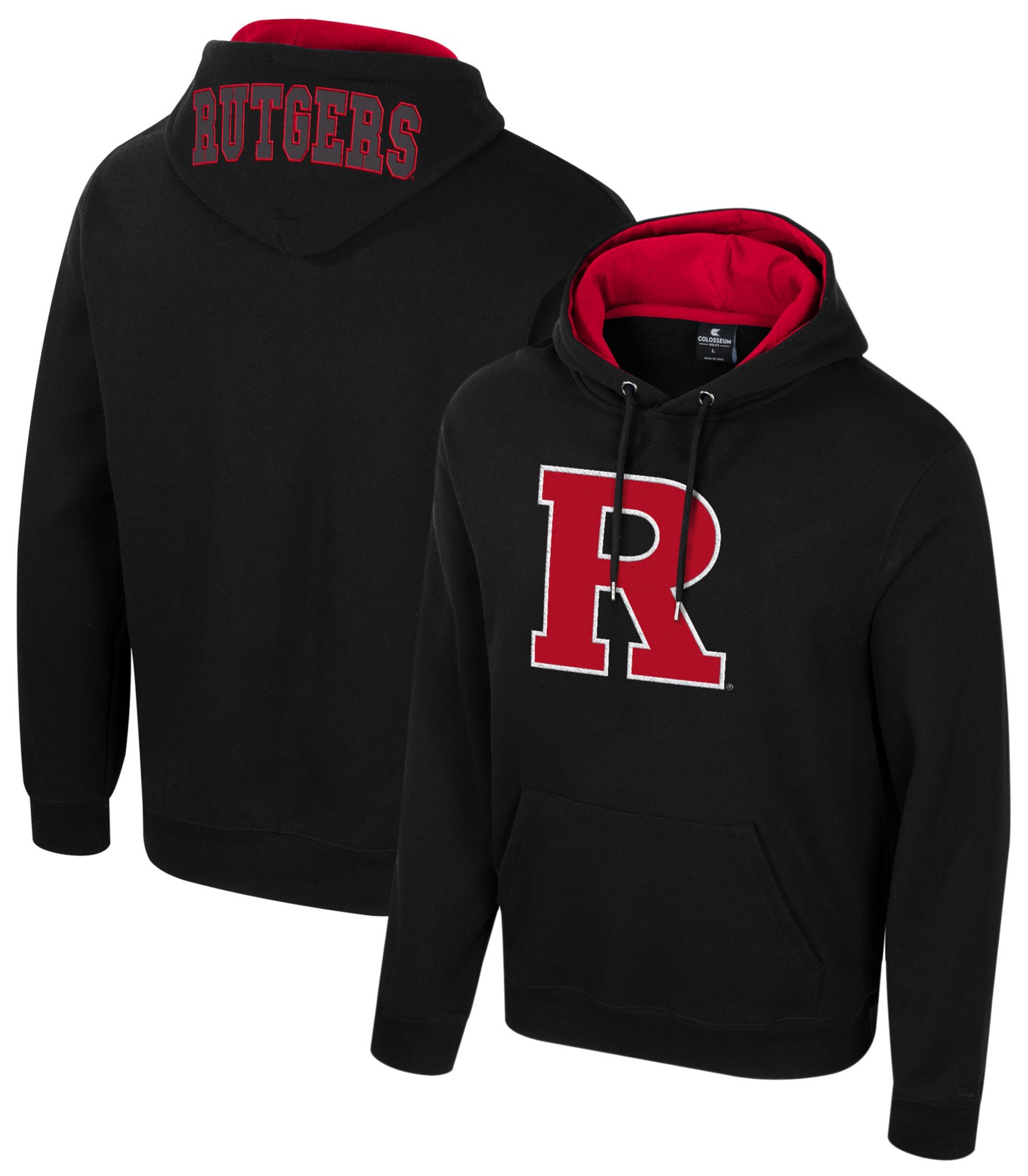 Colosseum Men's Rutgers Scarlet Knights Black Bioelectric Fleece Hoodie