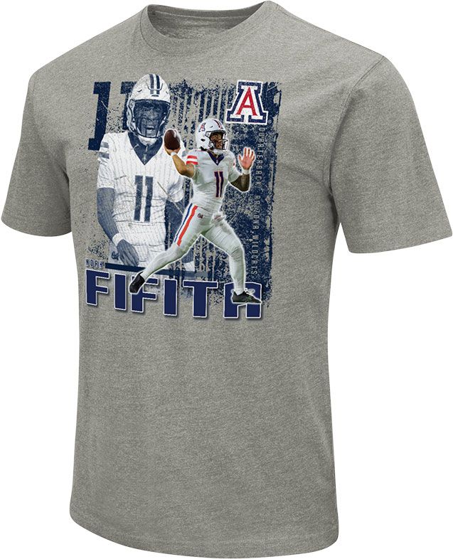 Colosseum Men's Arizona Wildcats Noah Fifita Grey Game Shot T-Shirt