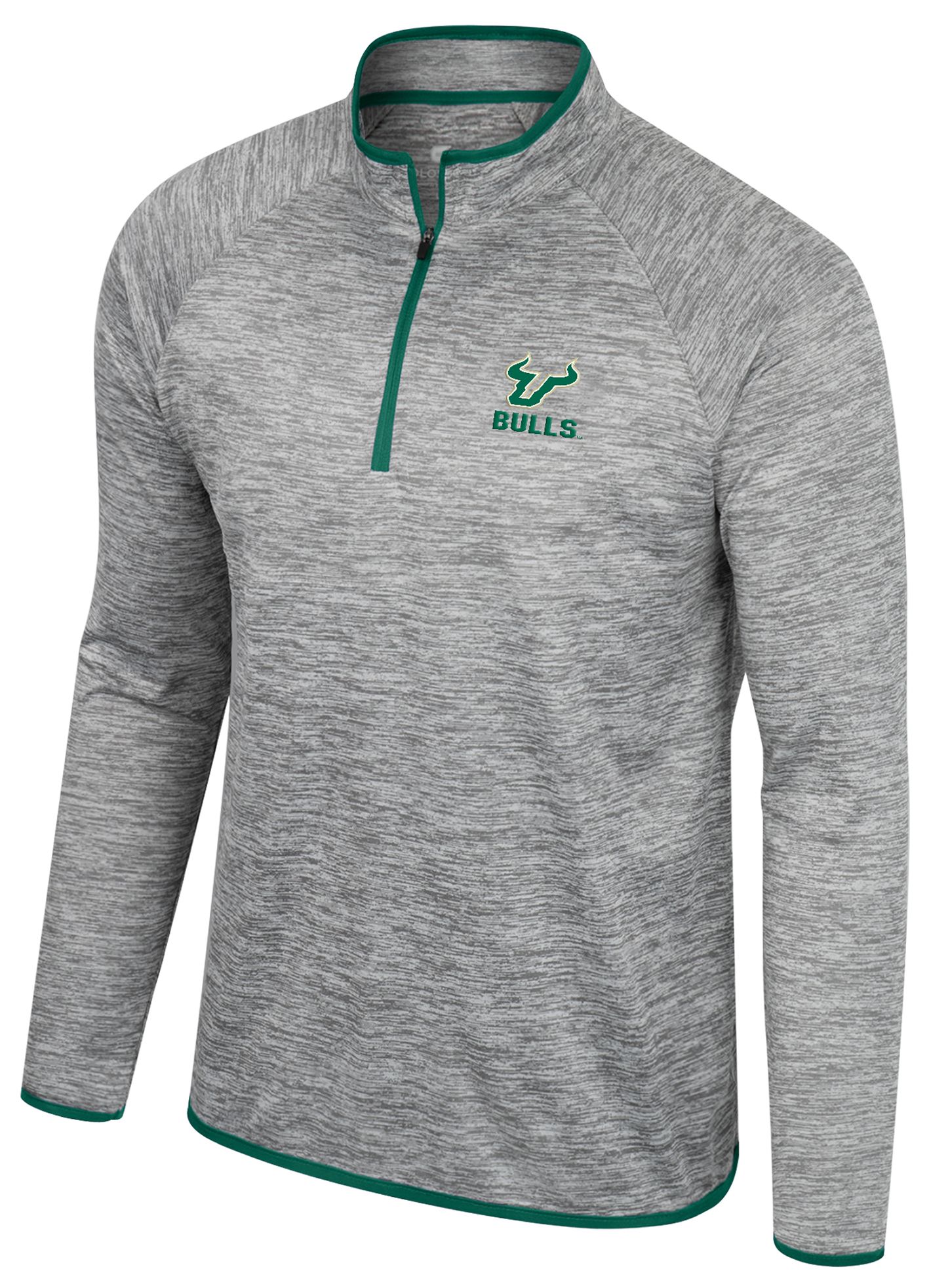 Colosseum Men's South Florida Bulls Heather Grey 1/4 Zip Pullover