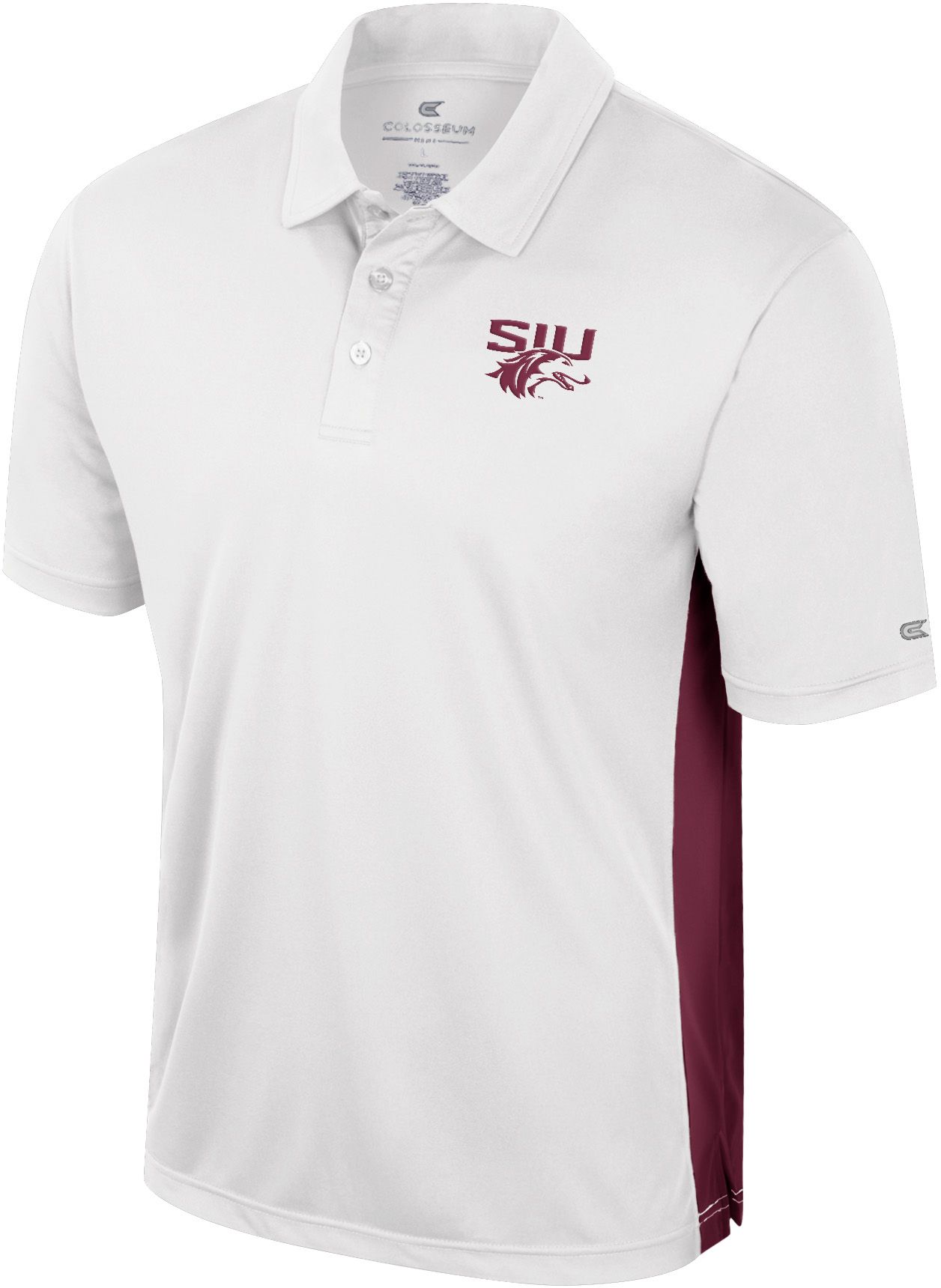 Colosseum Men's Southern Illinois Salukis White Polo