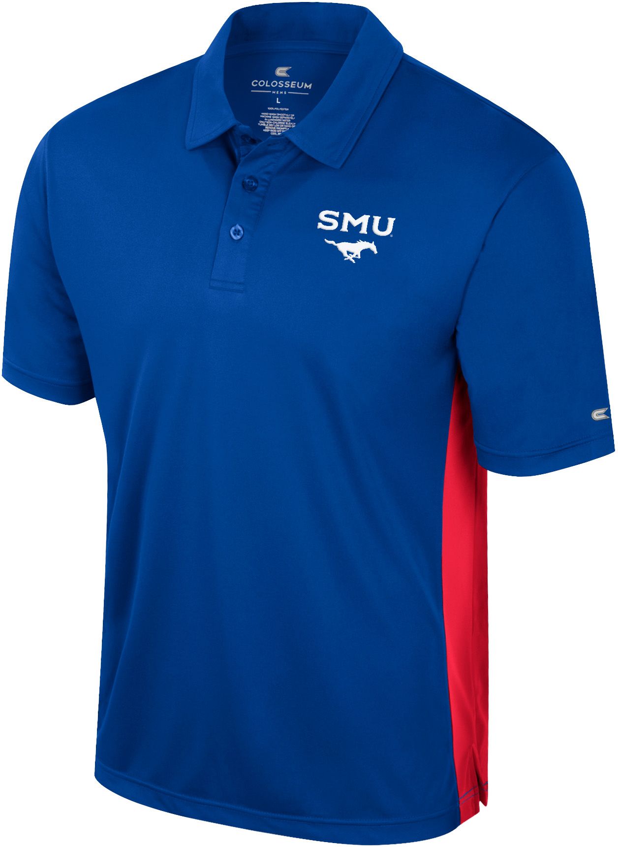 Colosseum Men's Southern Methodist Mustangs Royal Polo