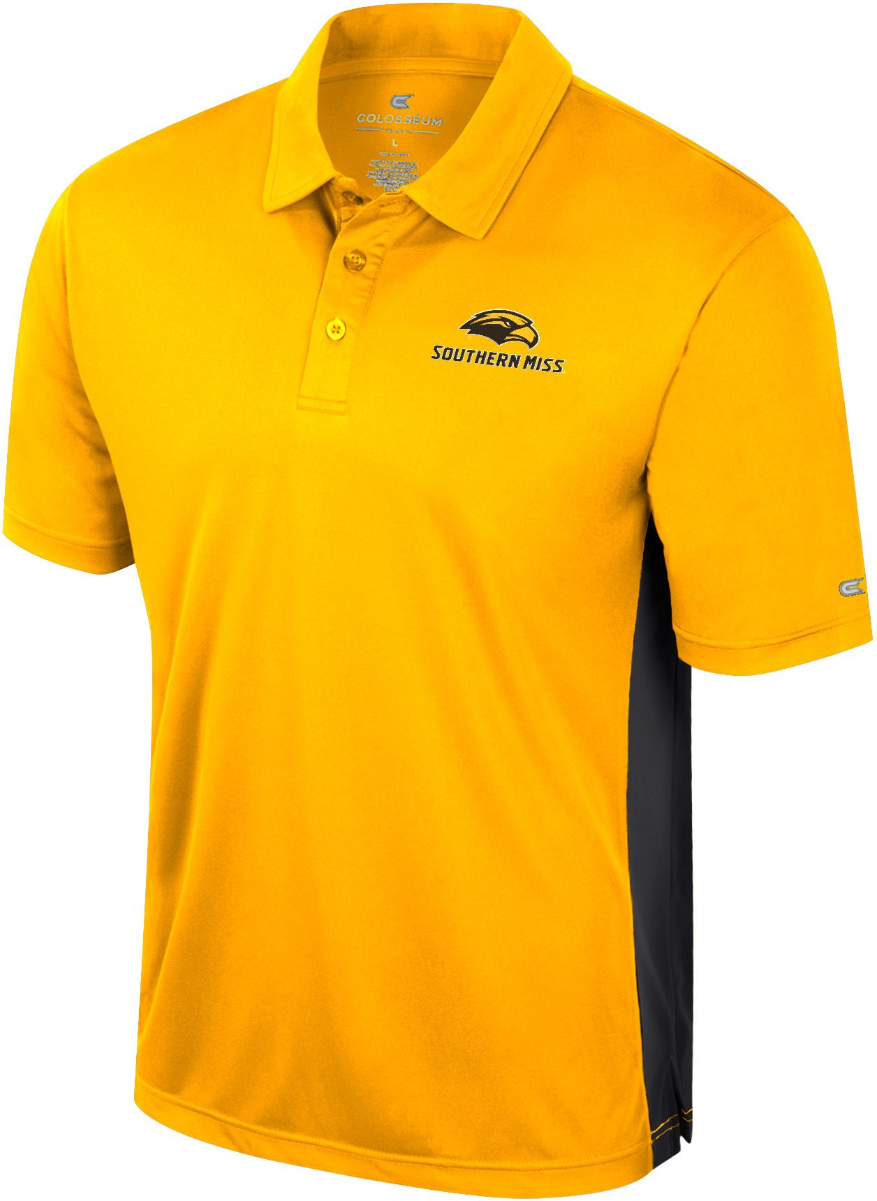 Colosseum Men's Southern Miss Golden Eagles Gold Polo