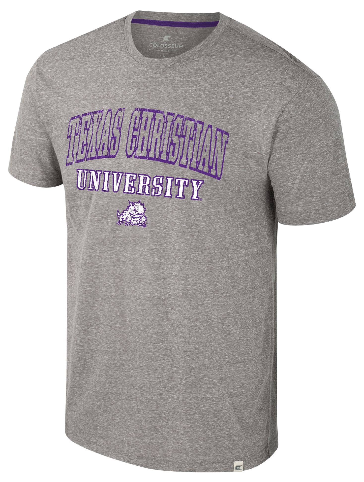 Colosseum Men's  TCU Horned Frogs Heather Grey Electromagnetic T-Shirt
