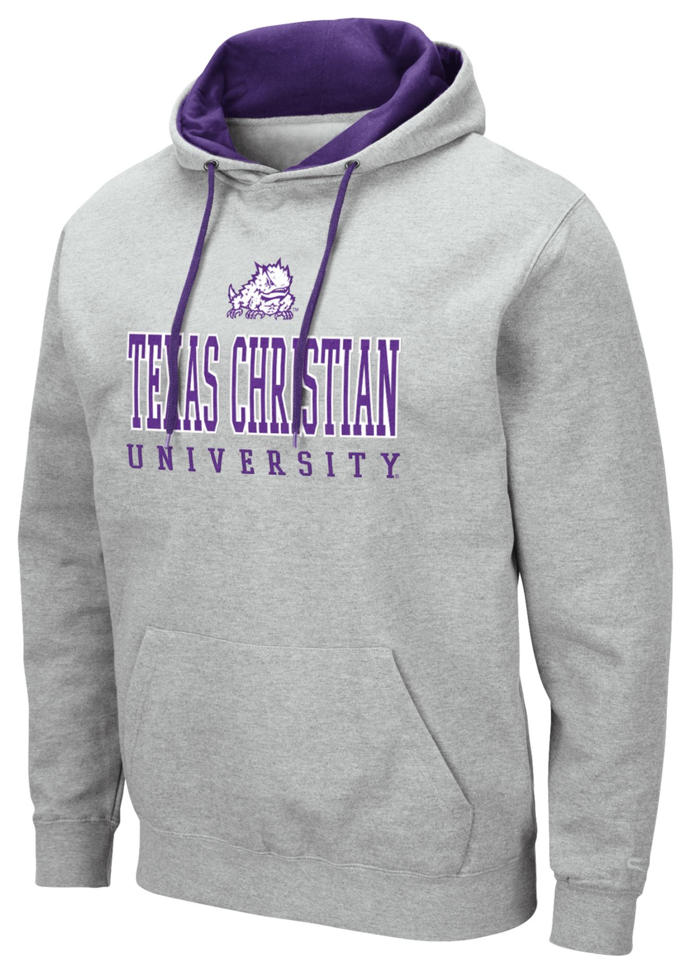 Colosseum Men's TCU Horned Frogs Heather Grey Pullover Hoodie
