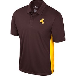 Colosseum Men's Wyoming Cowboys Brown Set In Polo