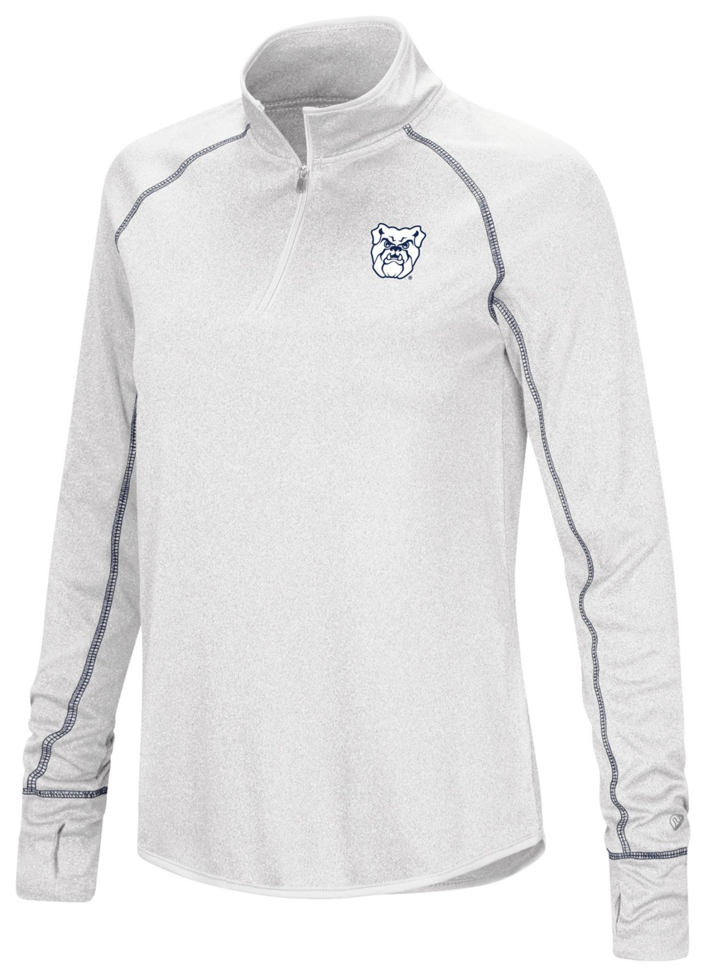 Colosseum Women's Butler Bulldogs White 1/4 Zip Pullover