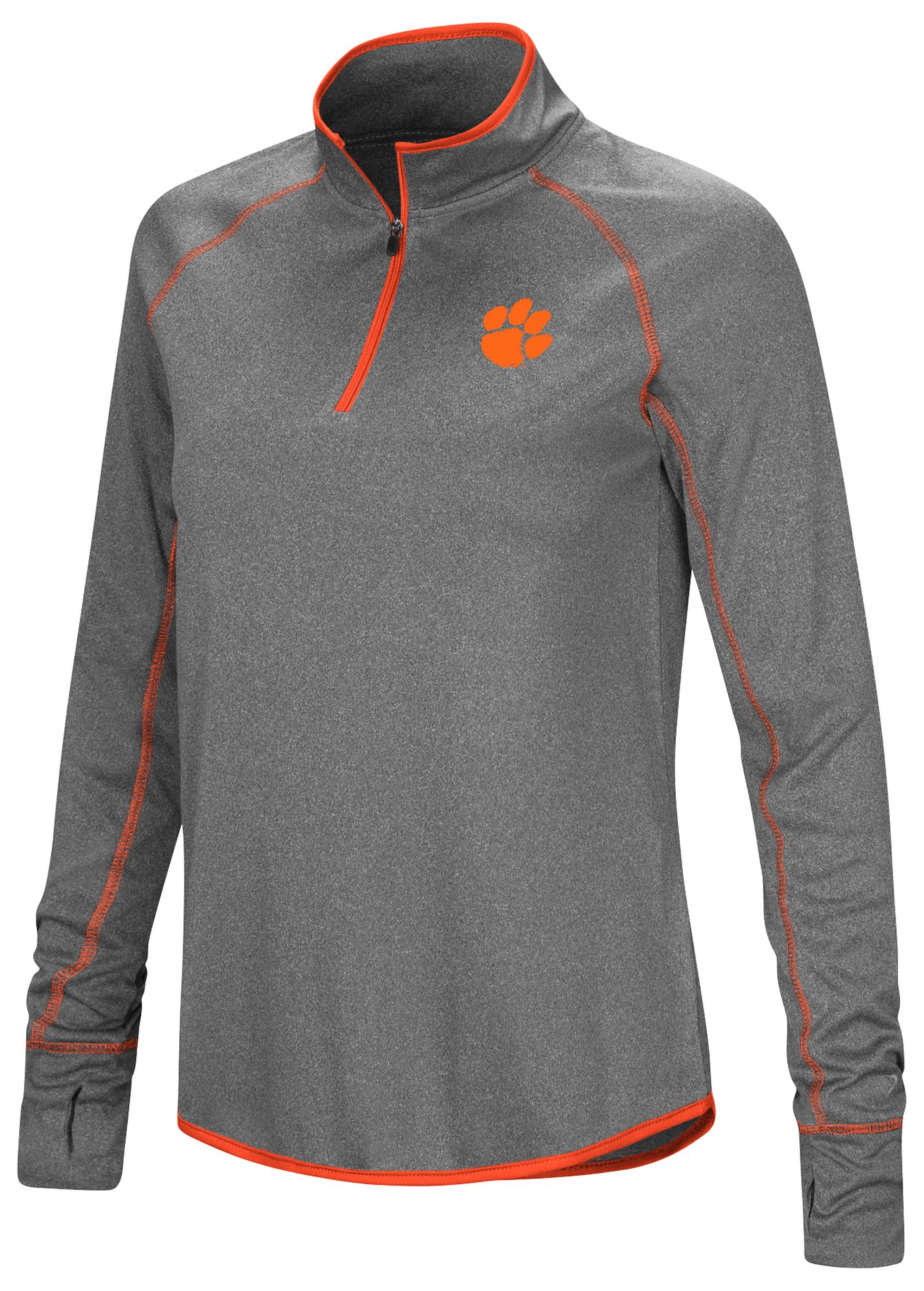 Colosseum Women's Clemson Tigers Heather Charcoal 1/4 Zip Pullover