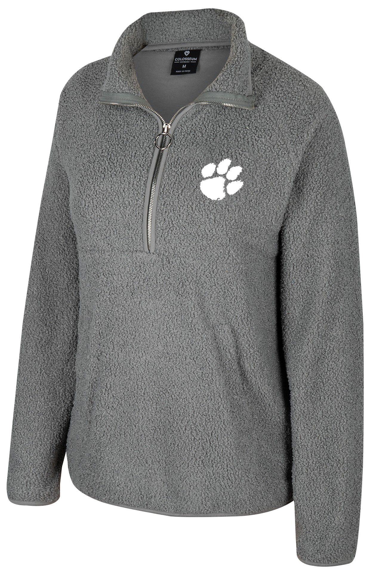 Colosseum Women's Clemson Tigers Grey Sherpa Jacket