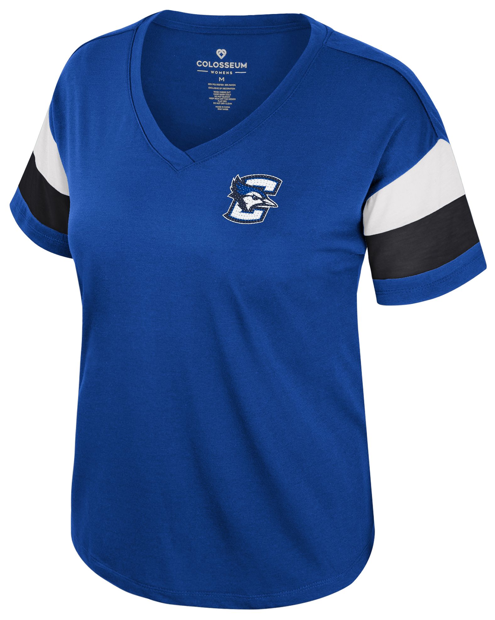 Colosseum Women's Creighton Bluejays Royal Sparkle V-Neck T-Shirt