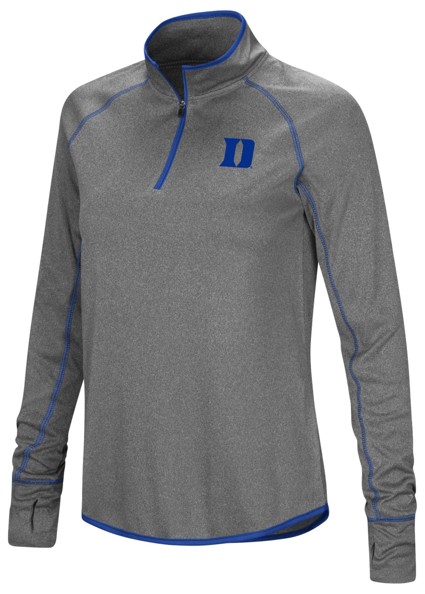 Colosseum Women's Duke Blue Devils Heather Charcoal 1/4 Zip Pullover
