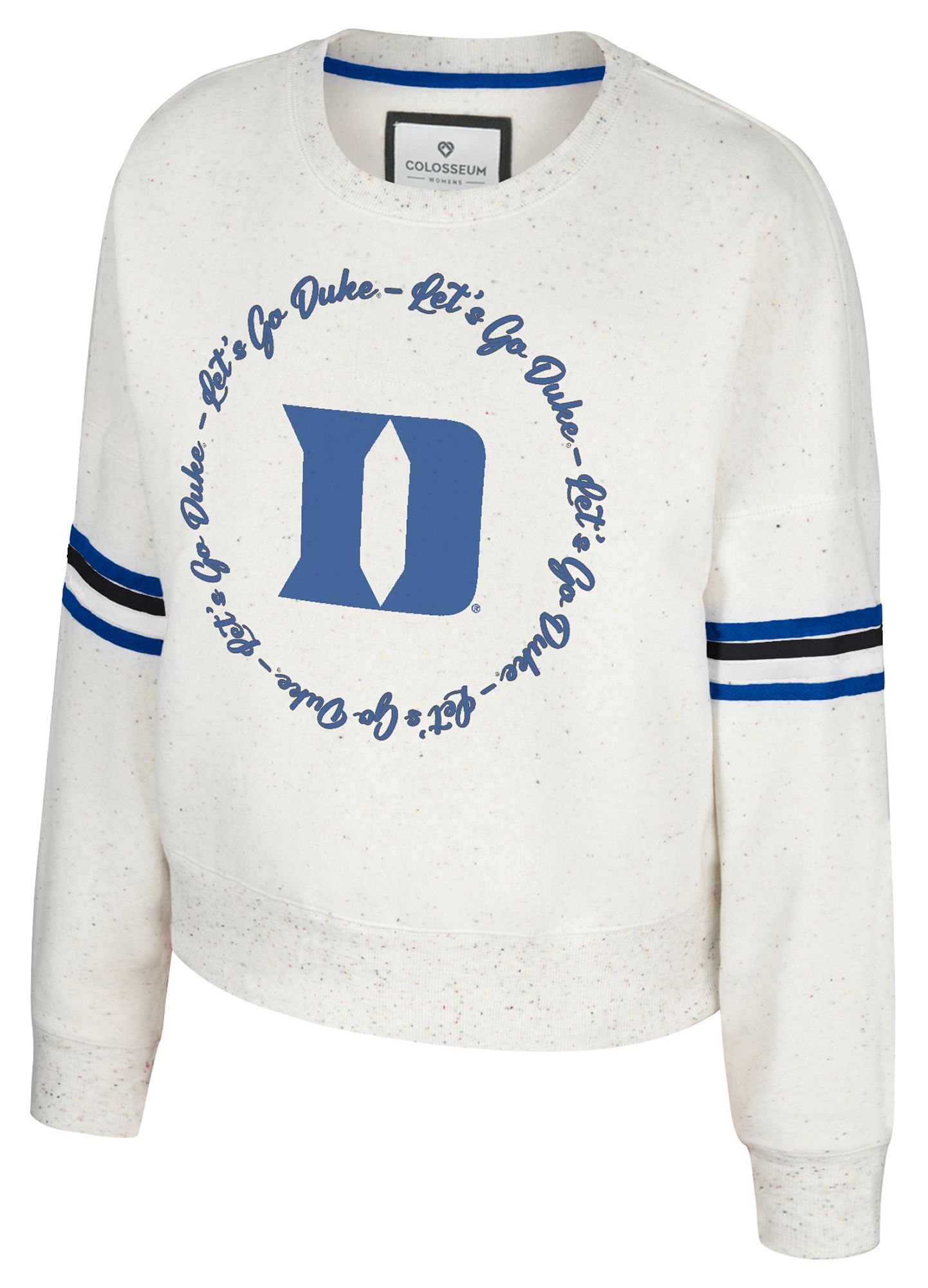 Colosseum Women's Duke Blue Devils Natural Novelist Crew Sweatshirt