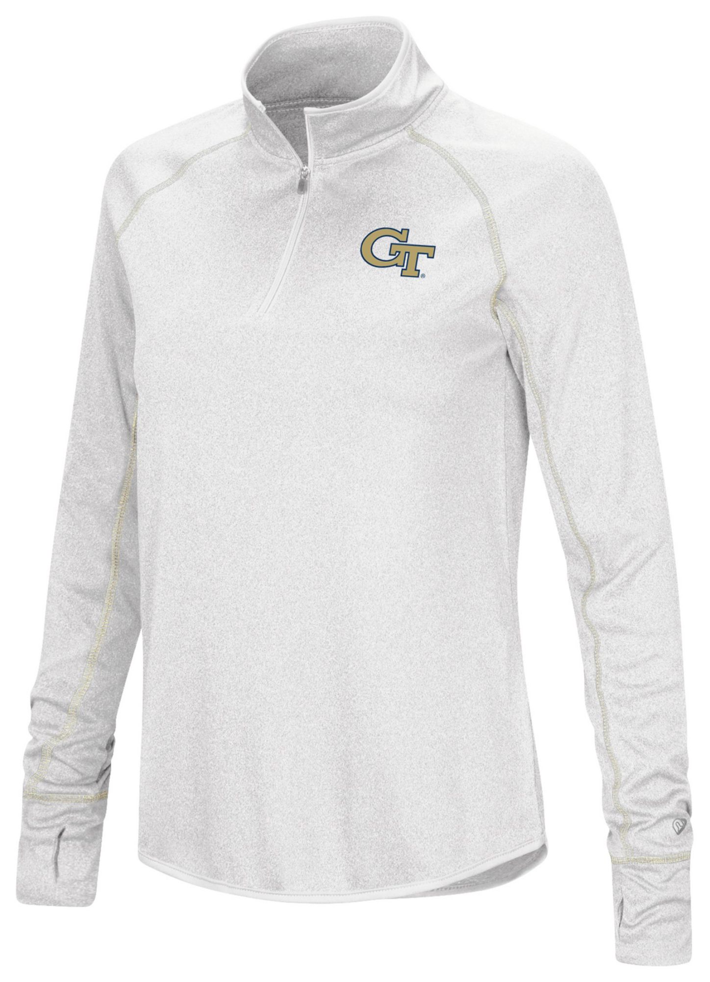 Colosseum Women's Georgia Tech Yellow Jackets White 1/4 Zip Pullover