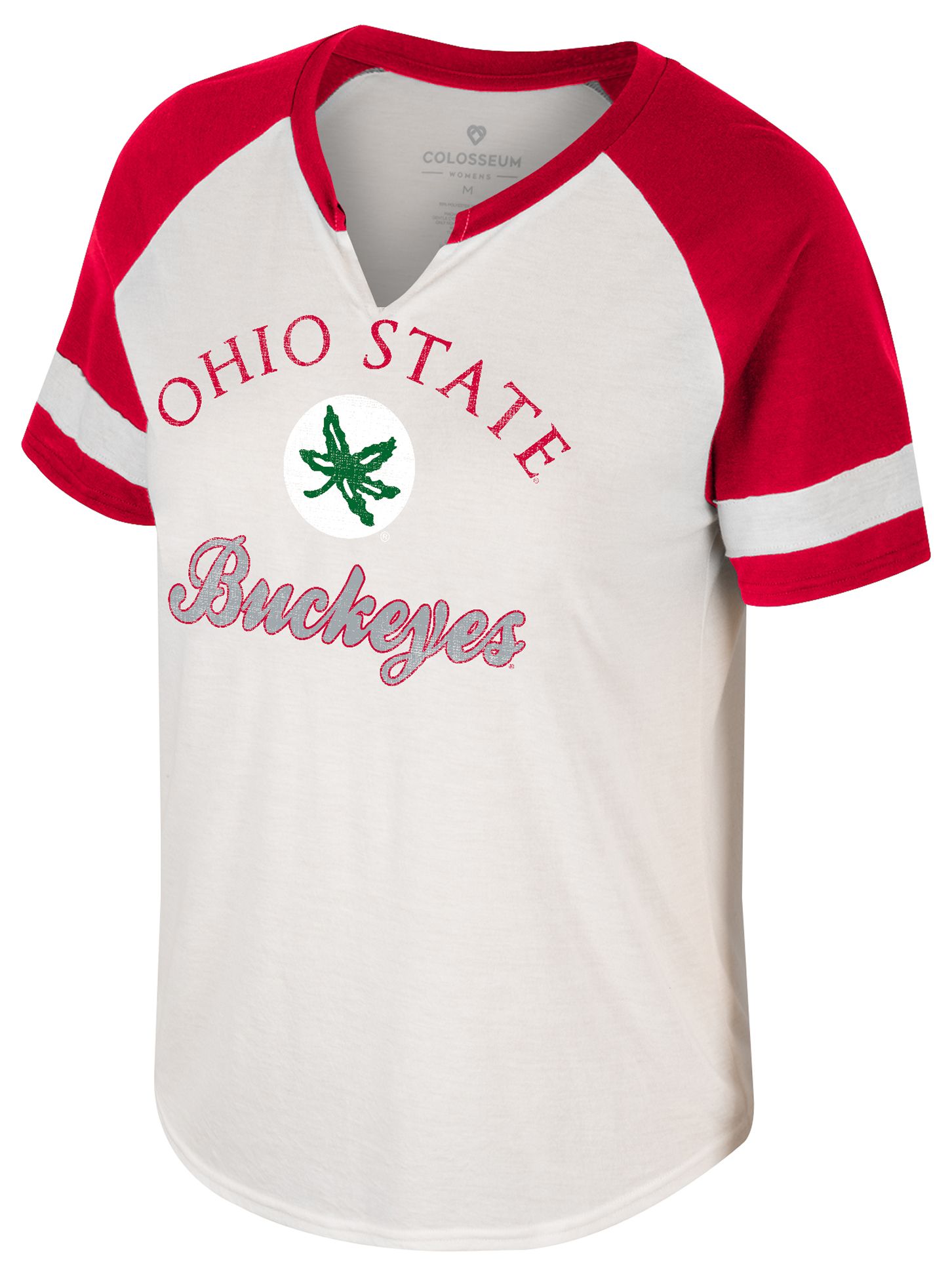 Colosseum Women's Ohio State Buckeyes Cream V- Notch T-Shirt