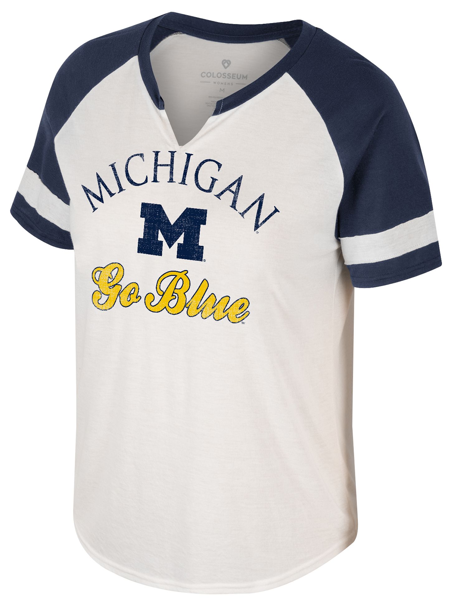 Colosseum Women's Michigan Wolverines Cream V- Notch T-Shirt