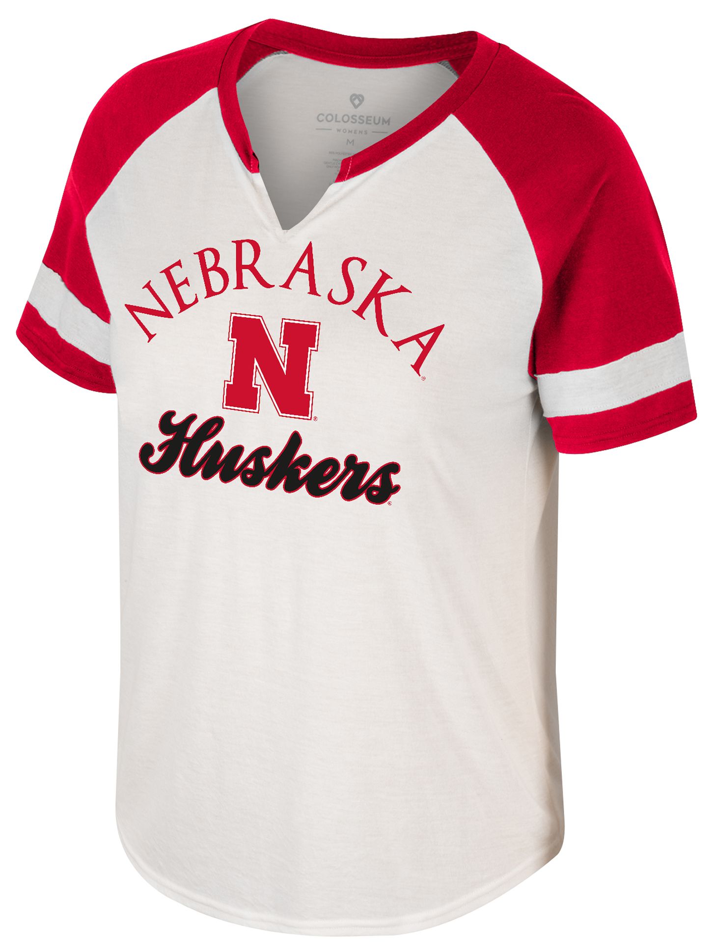Colosseum Women's Nebraska Cornhuskers Cream V- Notch T-Shirt