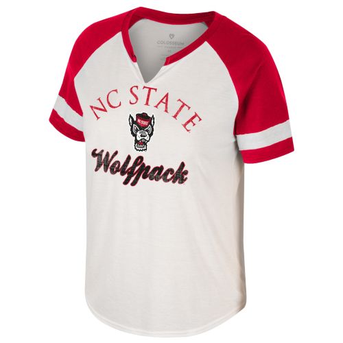 Pressbox Women's NC State Wolfpack Ivory Jasmine T-Shirt