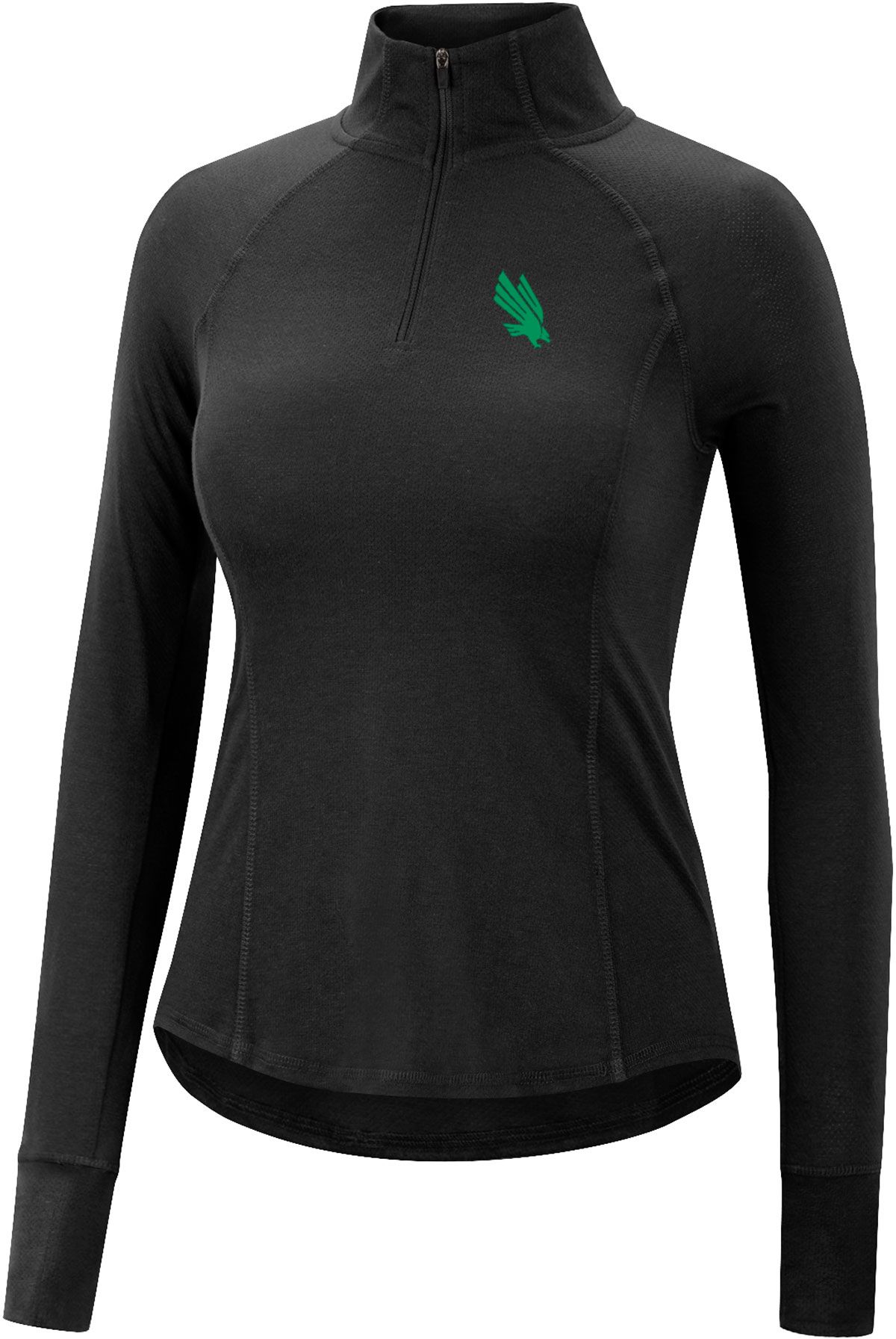 Colosseum Women's North Texas Mean Green Black 1/4 Zip Pullover