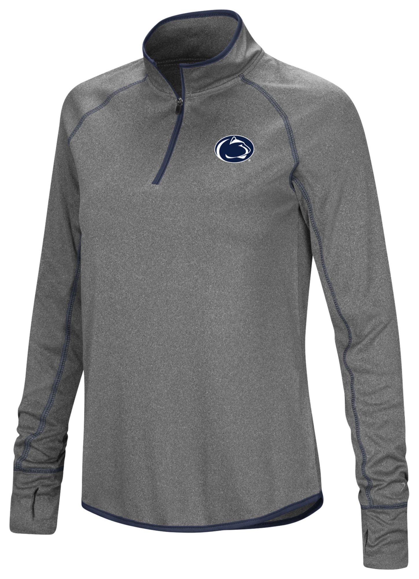Colosseum Women's Penn State Nittany Lions Heather Charcoal 1/4 Zip Pullover