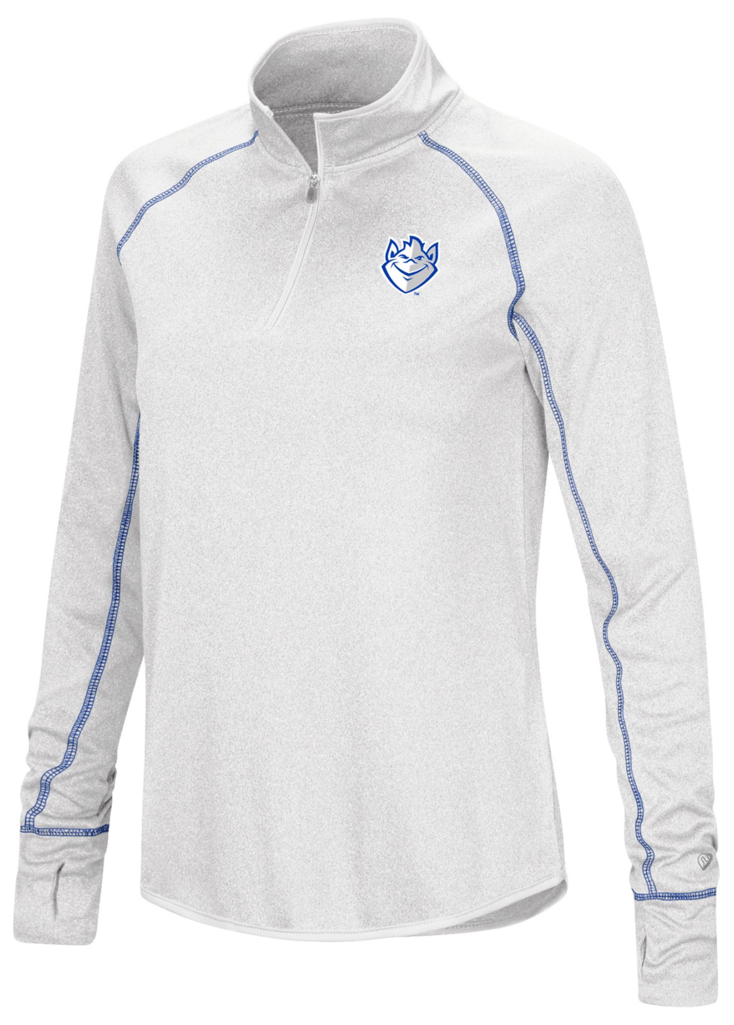 Colosseum Women's Saint Louis Billikens White 1/4 Zip Pullover