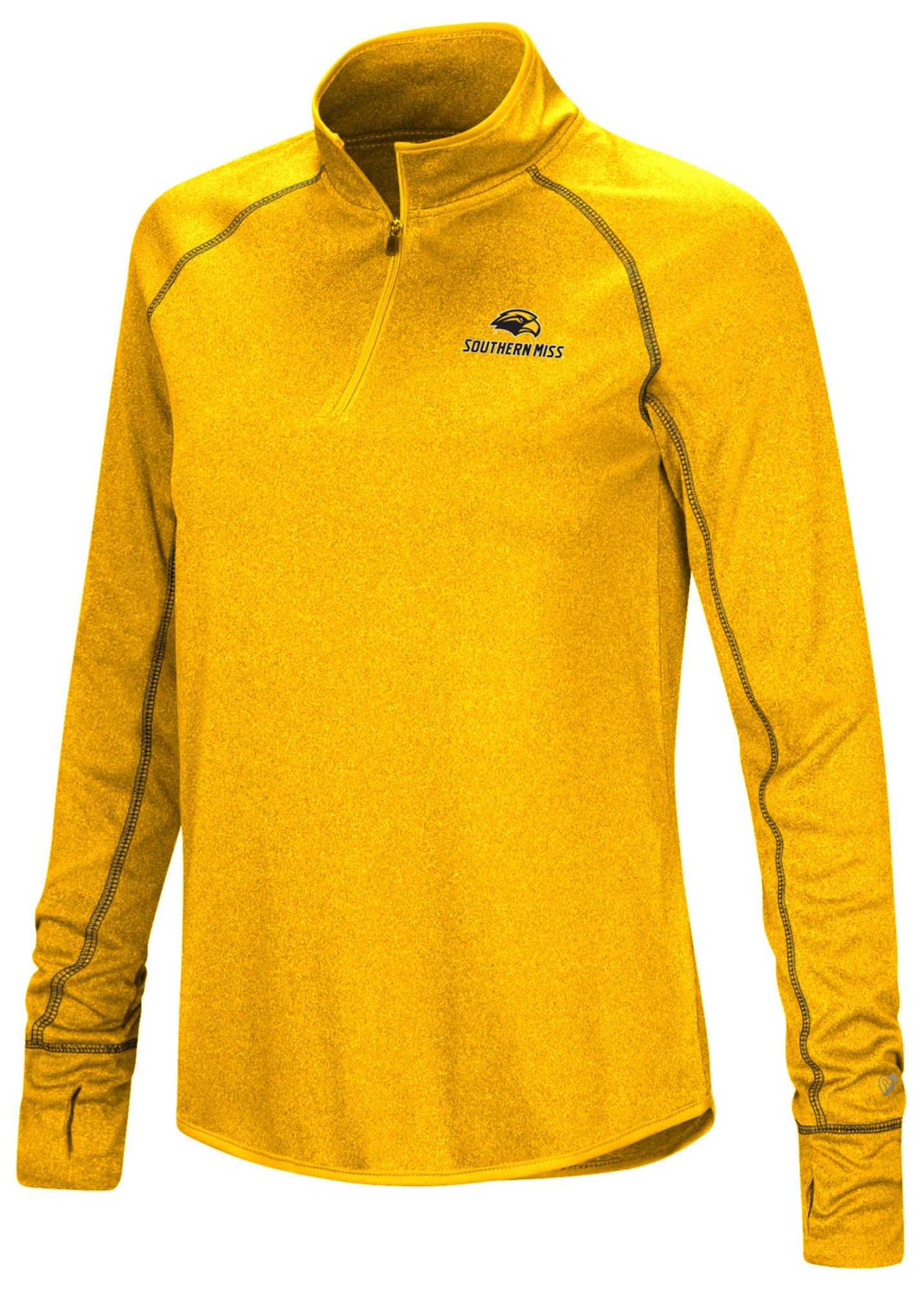 Colosseum Women's Southern Miss Golden Eagles Gold 1/4 Zip Pullover