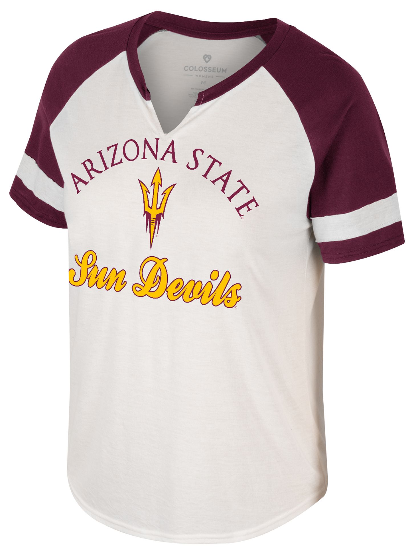 Colosseum Women's Arizona State Sun Devils Cream V- Notch T-Shirt