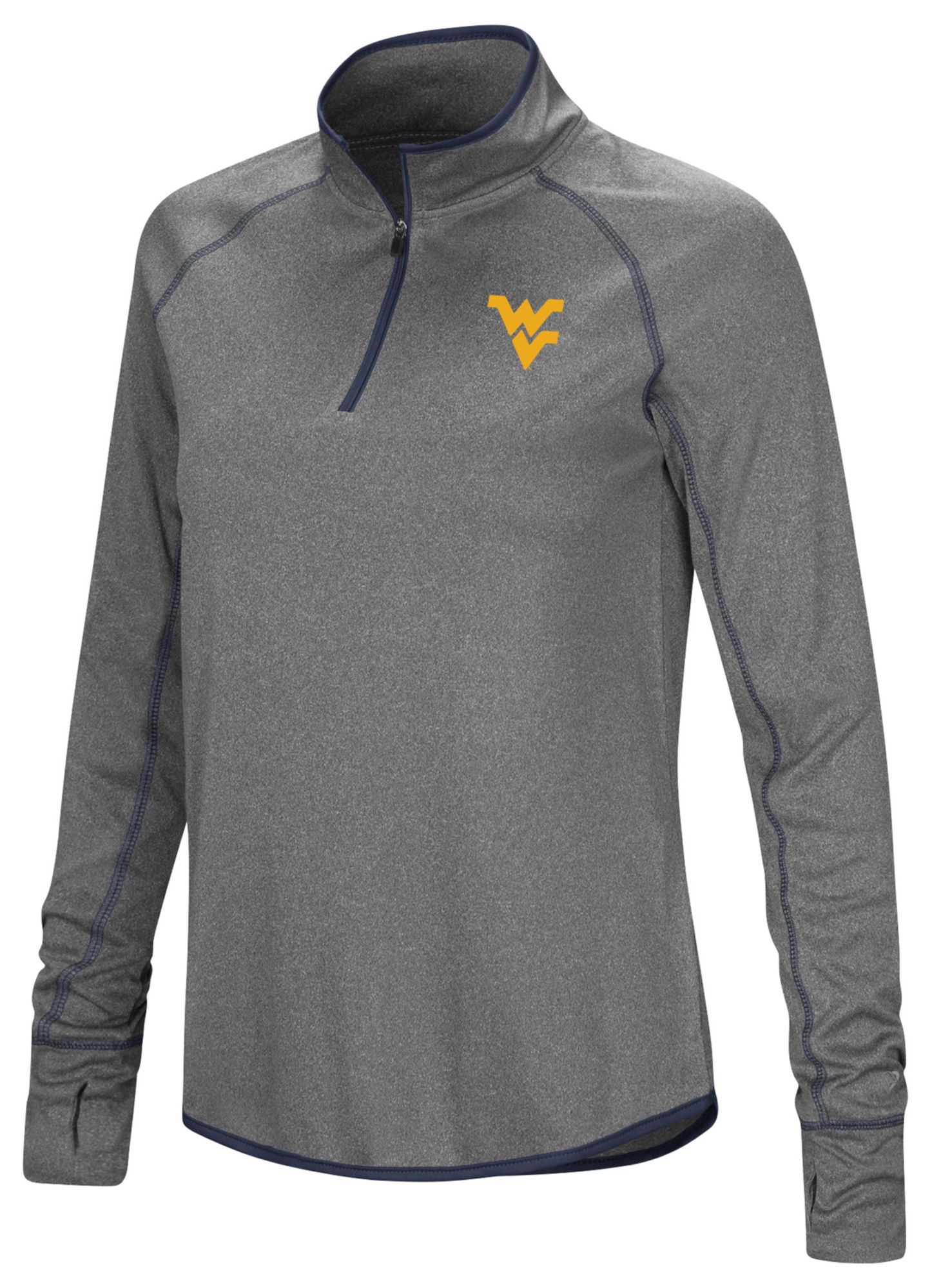 Colosseum Women's West Virginia Mountaineers Heather Charcoal 1/4 Zip Pullover